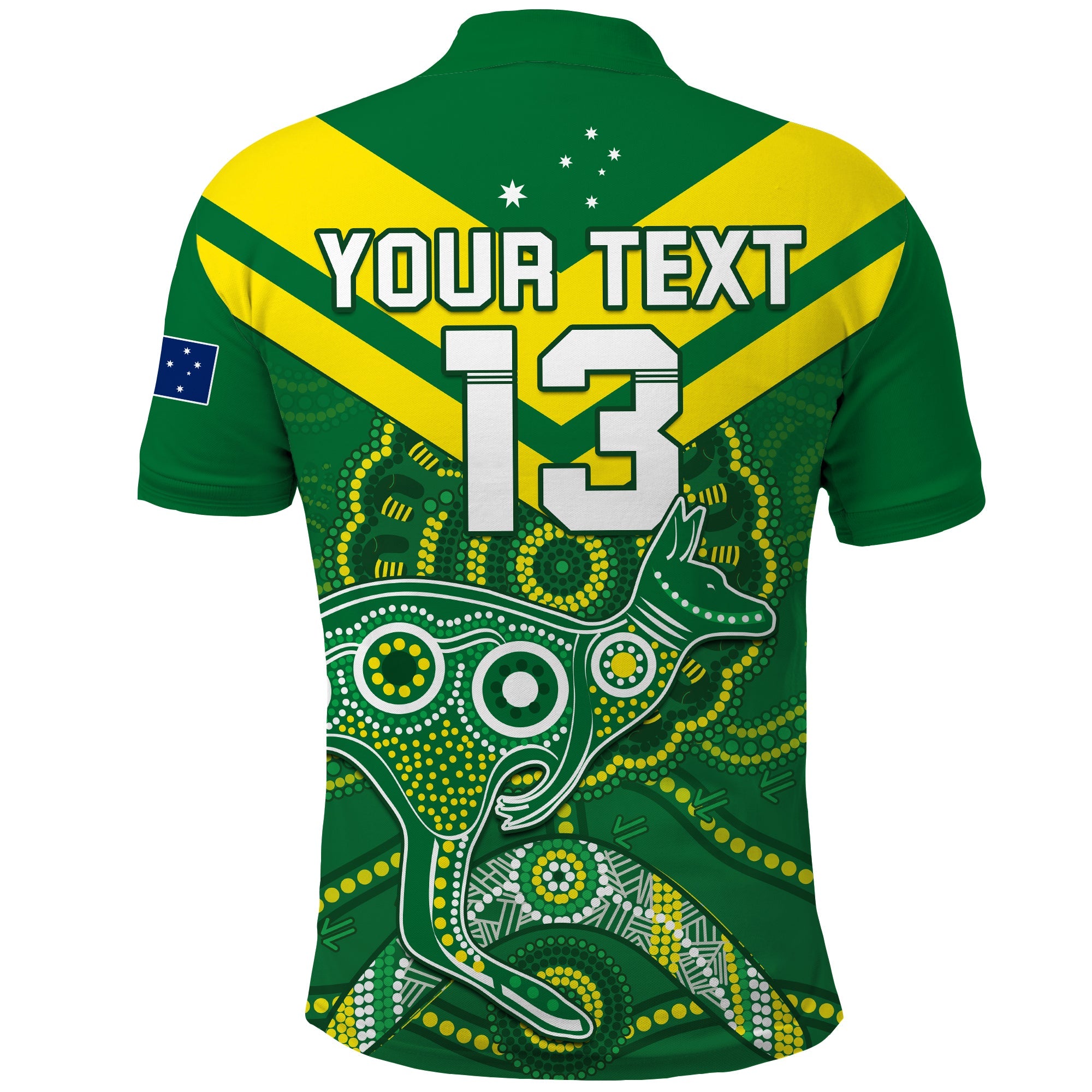 (Custom Text and Number) Australia Rugby Polo Shirt Kangaroos Boomerang Aboriginal - Vibe Hoodie Shop