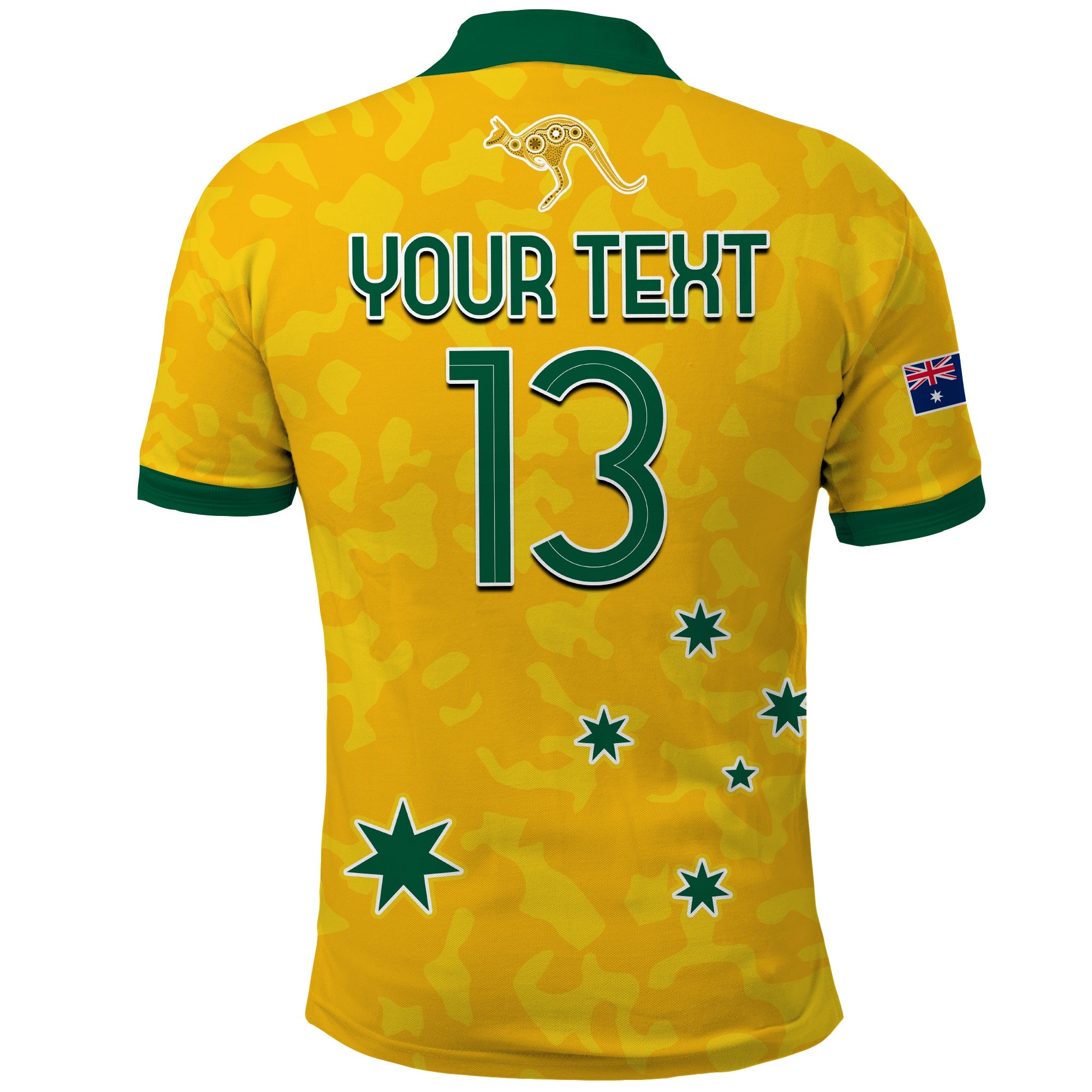 (Custom Text and Number) Australia Soccer Polo Shirt World Cup Football 2022 Socceroos with Kangaroos - Vibe Hoodie Shop