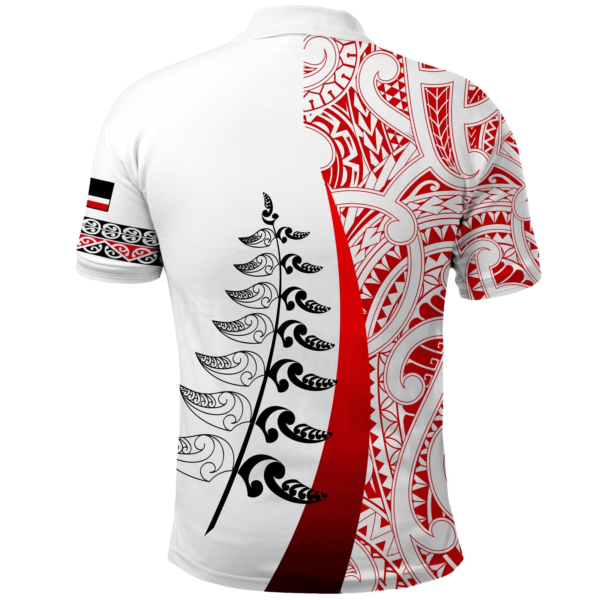 Waitangi Day Polo Shirt Maori Mix Fern Style White - Vibe Hoodie Shop