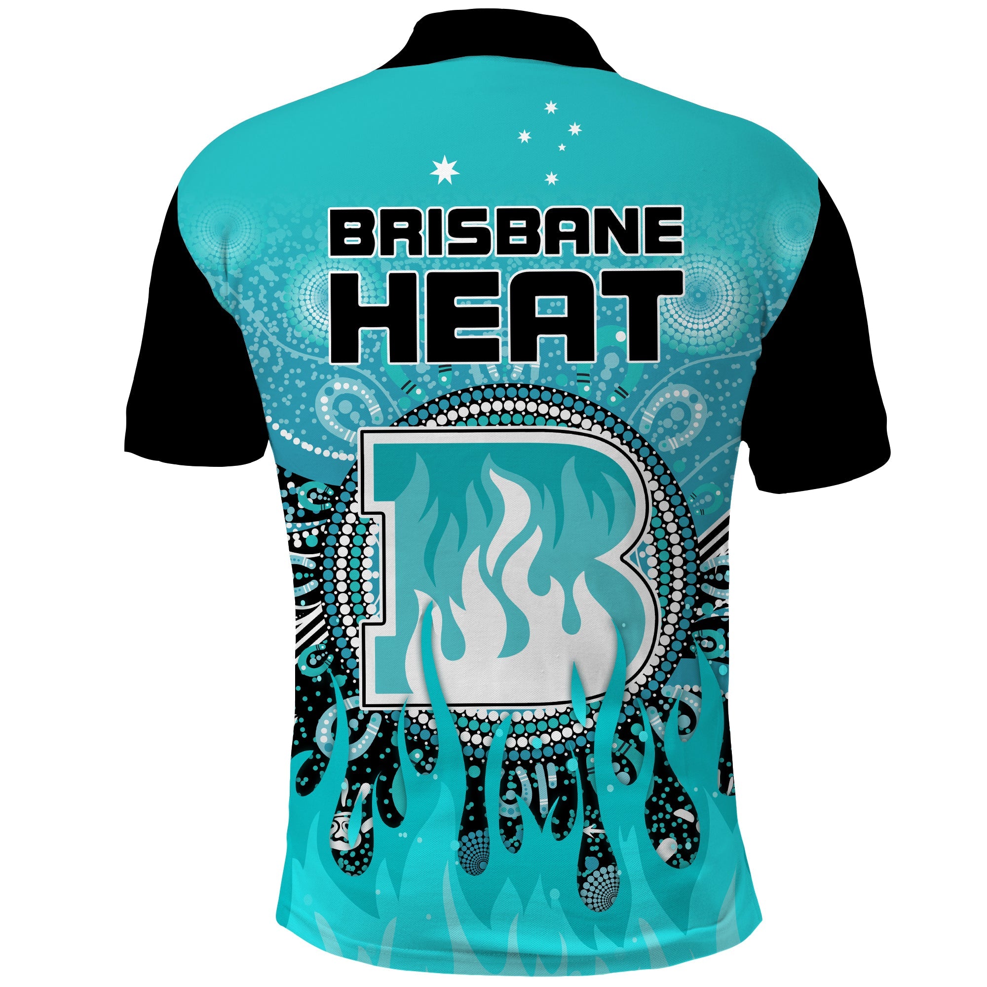 Brisbane Heat Polo Shirt Aboriginal Dot Fire Australia Cricket - Vibe Hoodie Shop