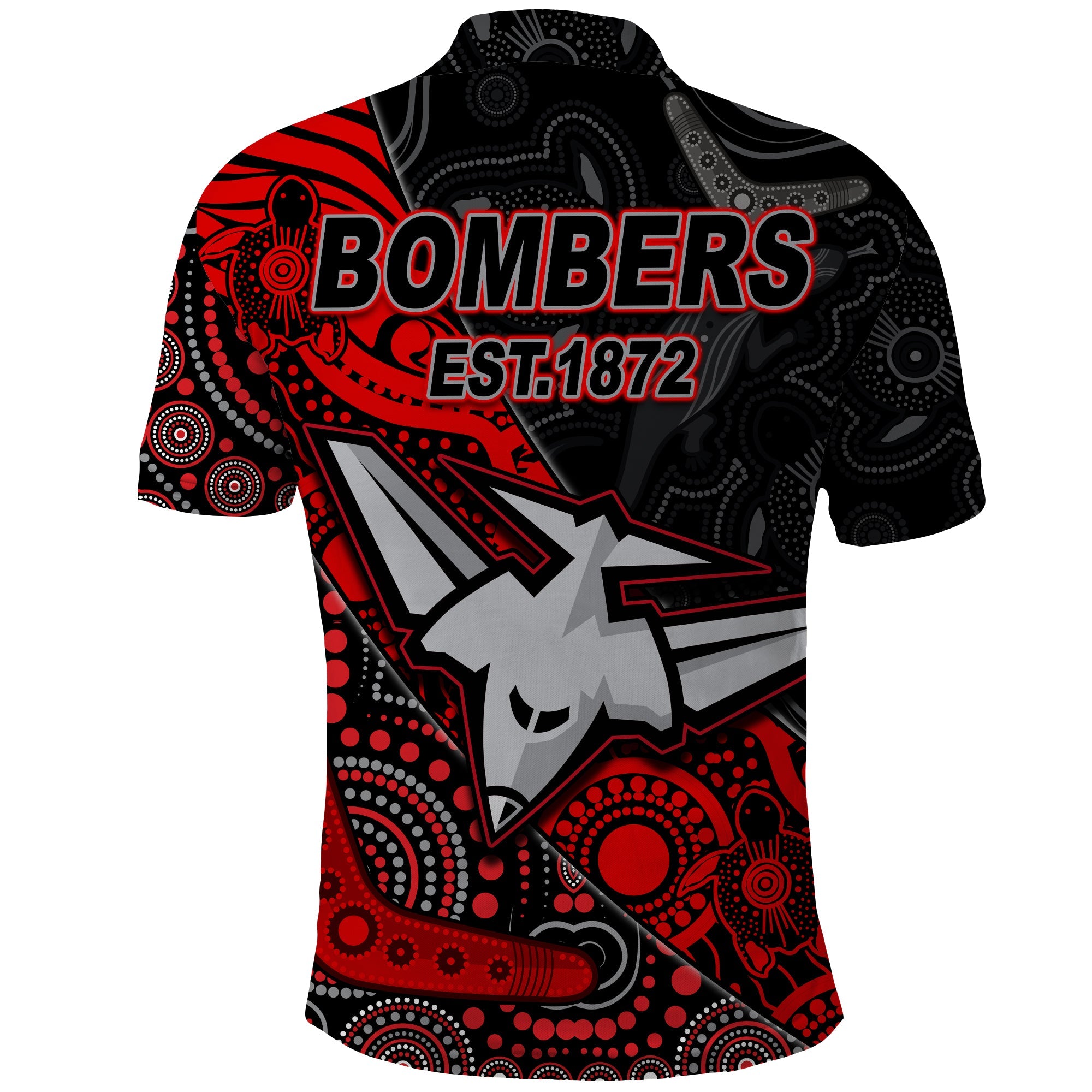 Bombers Football Polo Shirt Essendon Aboriginal - Vibe Hoodie Shop