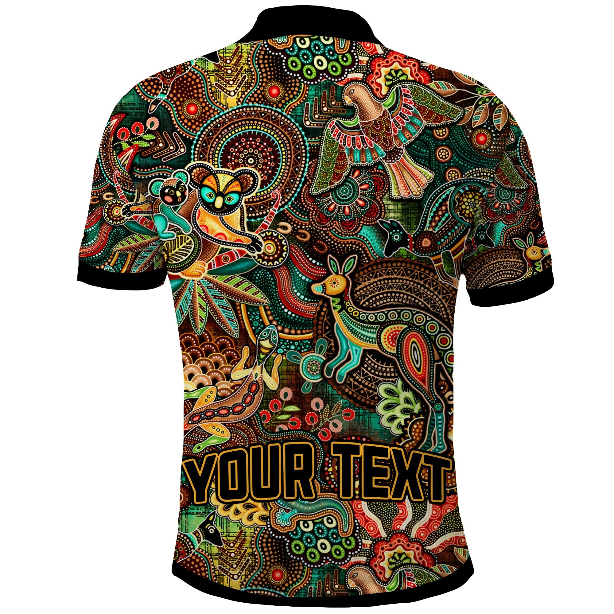 (Custom Personalised) Aussie Animal Aboriginal Art Polo Shirt Special Ver.01 - Vibe Hoodie Shop