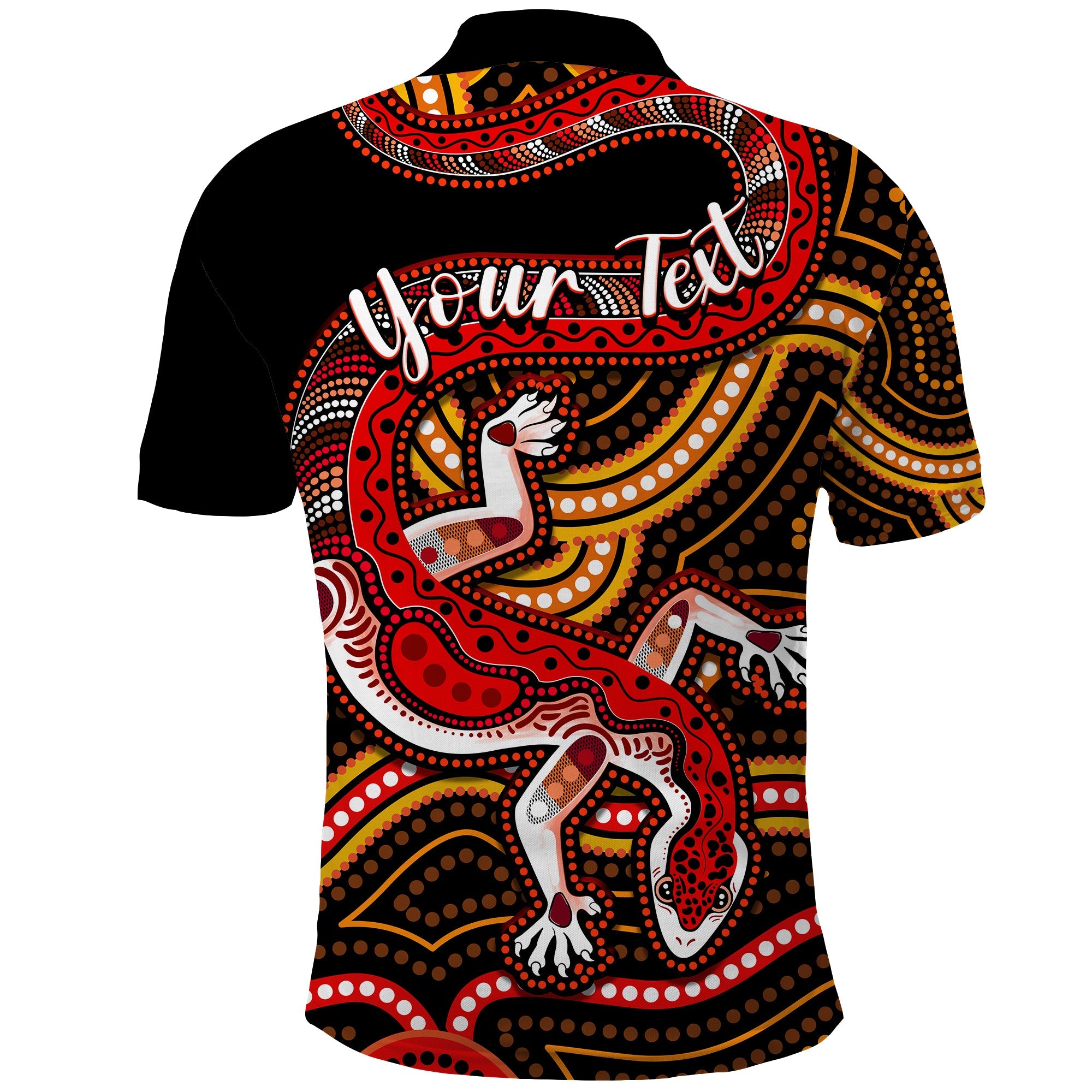 (Custom Personalised) Aboriginal Art Lizard Polo Shirt You Are Number One - Vibe Hoodie Shop