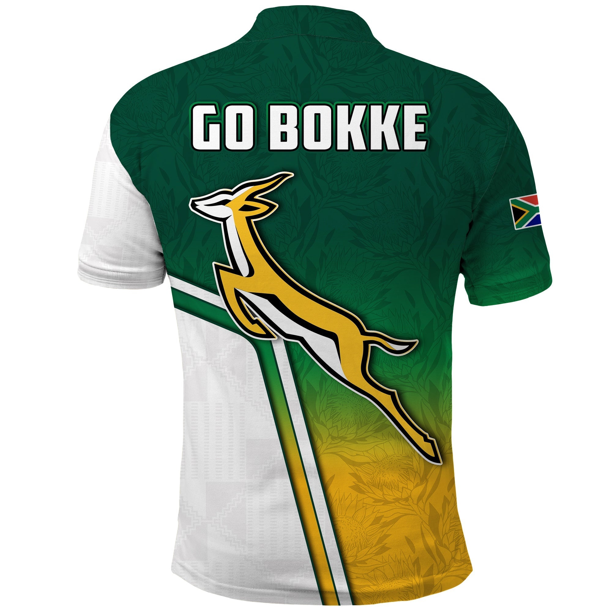 South Africa Rugby Polo Shirt Protea Flower Springboks Go Bokke - Vibe Hoodie Shop