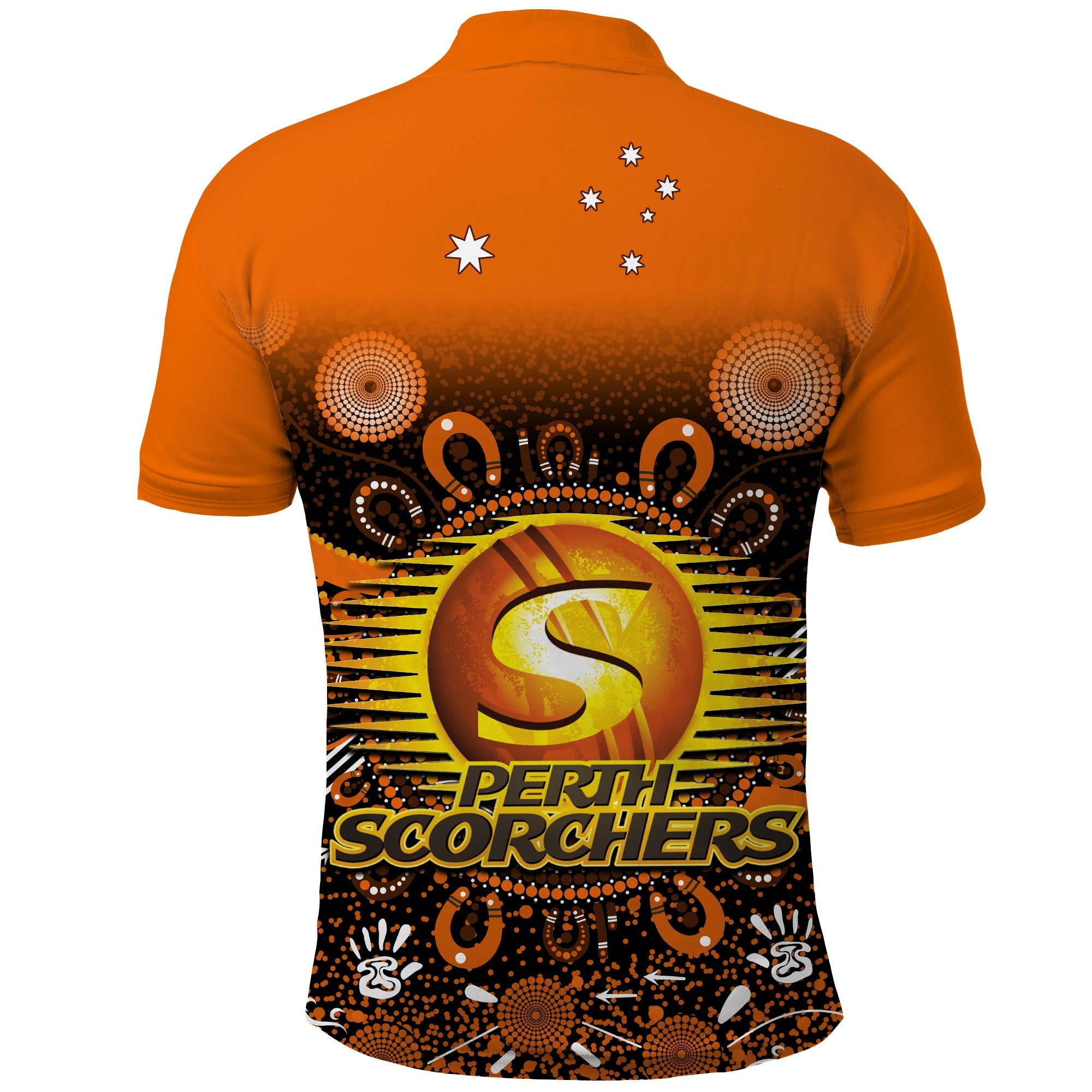 Perth Scorchers Polo Shirt Aboriginal Sunshine - Vibe Hoodie Shop