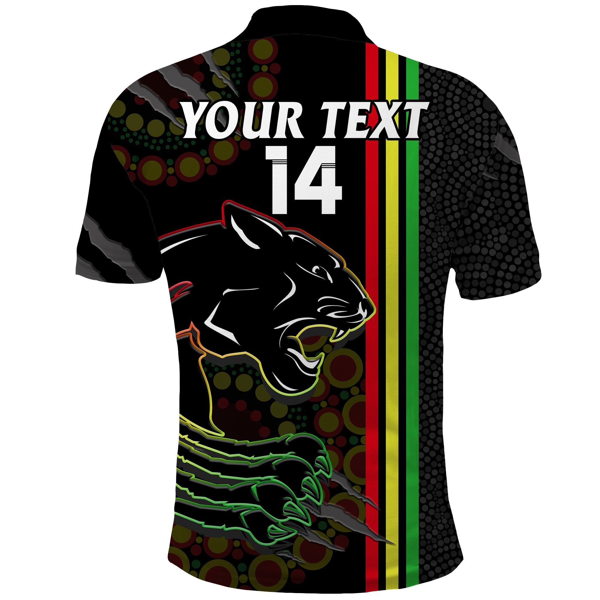 (Custom Text And Number) Panthers Rugby Polo Shirt The Mountain Men Aboriginal Art Dynamic - Vibe Hoodie Shop