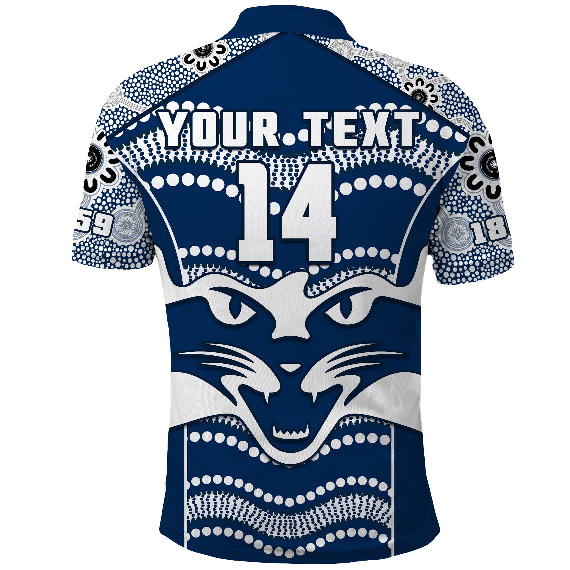 (Custom Text And Number) Cats Football Polo Shirt Geelong 1859 Indigenous Sporty Version - Vibe Hoodie Shop