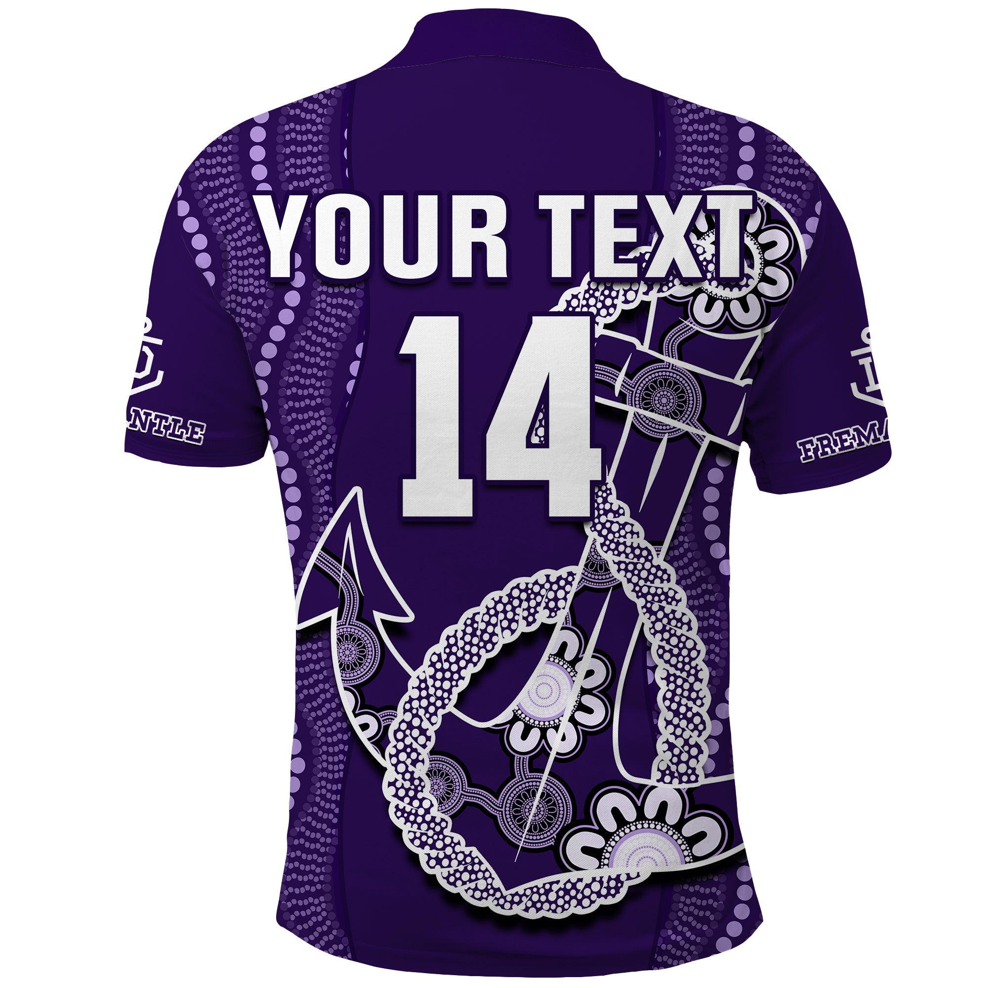 (Custom Text And Number) Dockers Football Polo Shirt Fremantle Anchor Mix Aboriginal Pattern Dynamic Style - Vibe Hoodie Shop