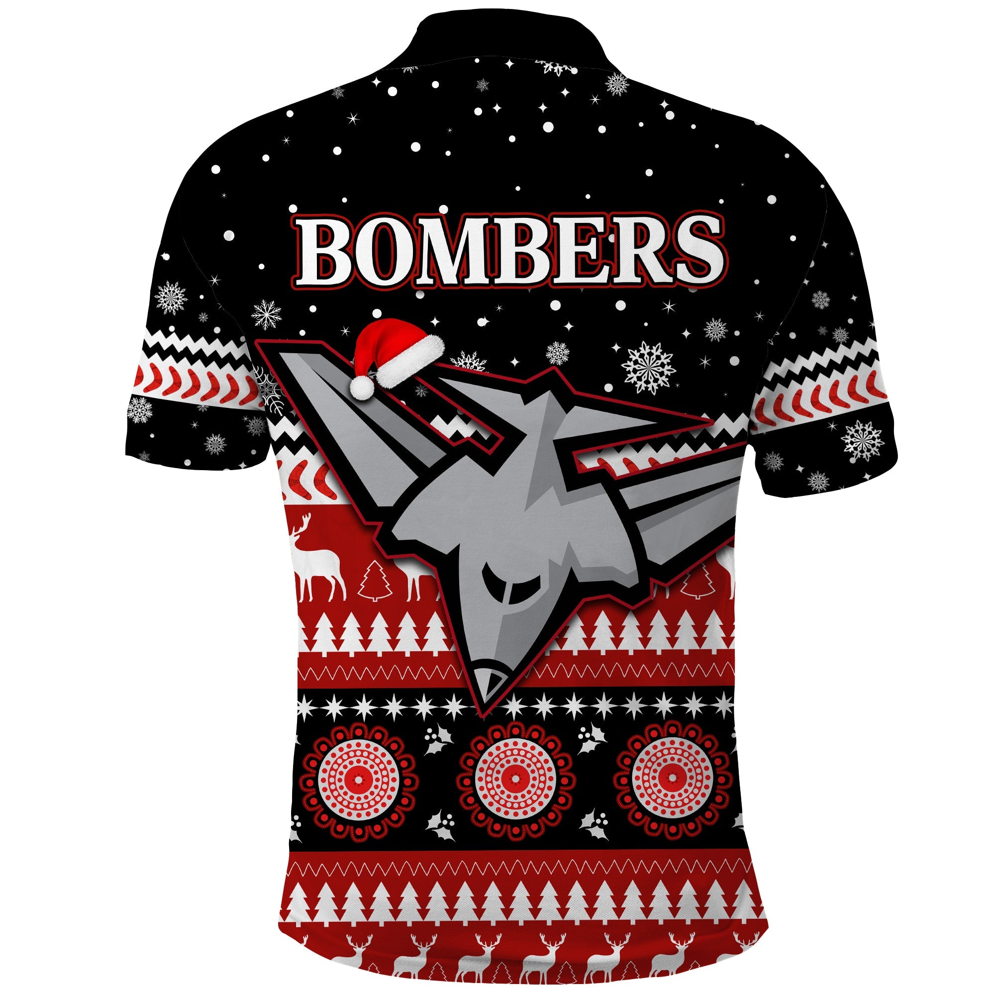 Bombers Football Polo Shirt Christmas Essendon - Vibe Hoodie Shop