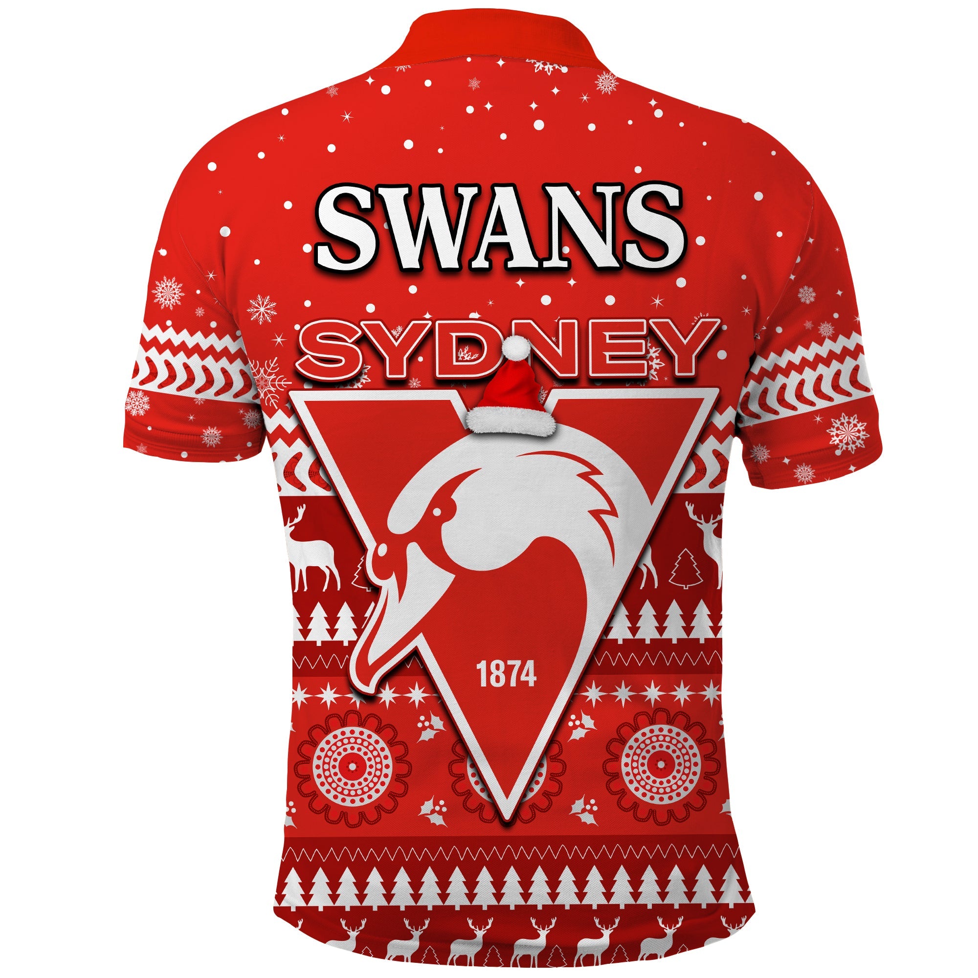 Swans Football Polo Shirt Christmas Sydney - Vibe Hoodie Shop