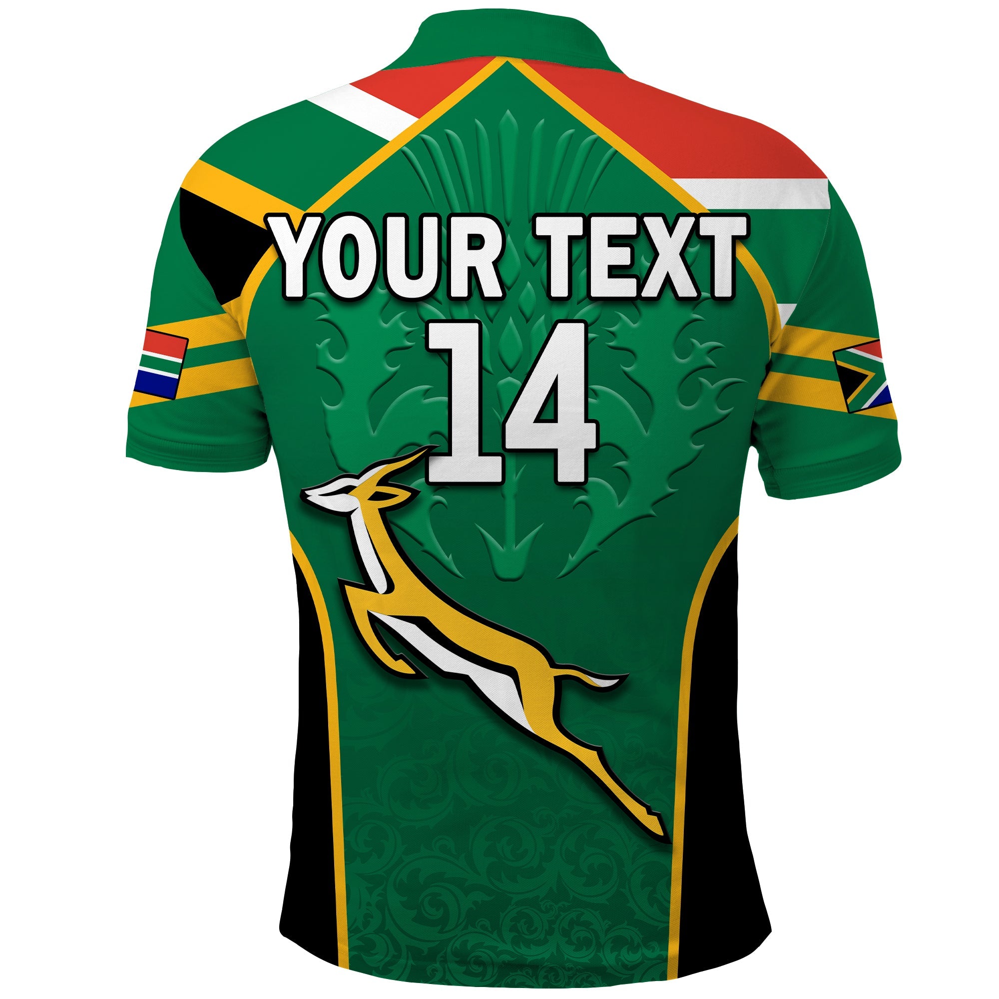 (Custom Text And Number) South Africa Rugby Polo Shirt Springboks 2022 Sporty Style Go Amabokoboko - Vibe Hoodie Shop