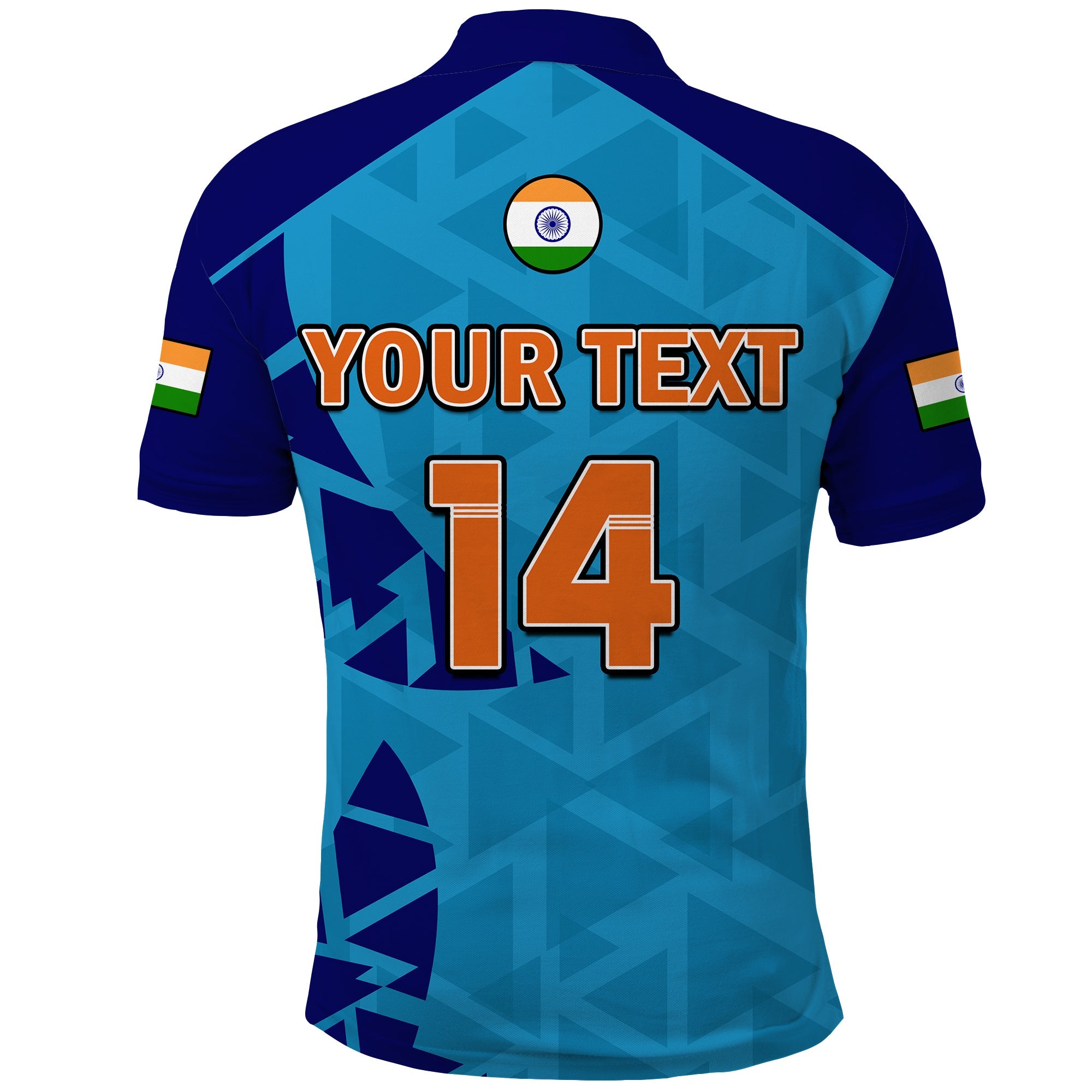 (Custom Text And Number) India Cricket Polo Shirt Men in Blue 2022 Mens T20 World Cup - Vibe Hoodie Shop