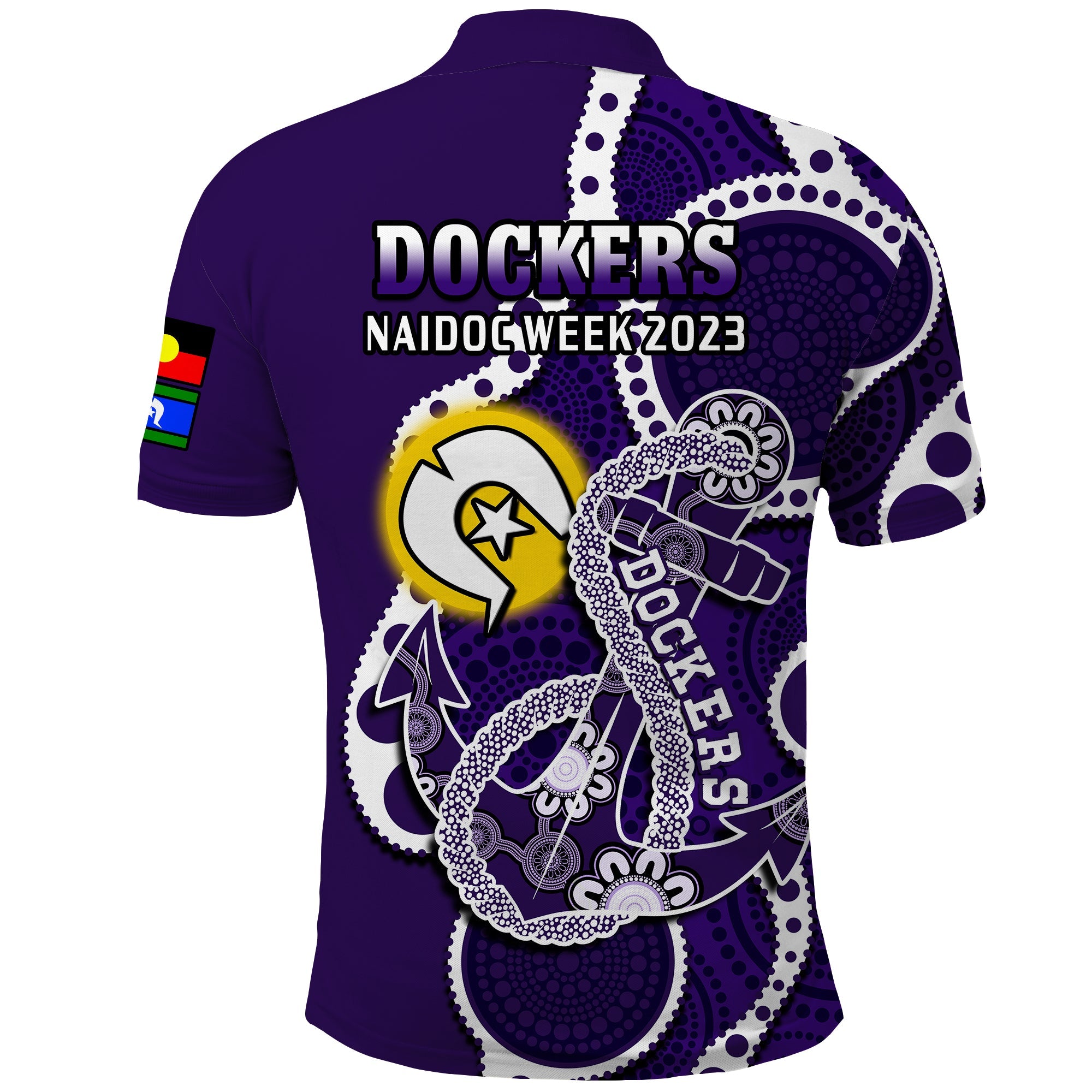 Fremantle Football NAIDOC 2023 Polo Shirt Dockers For Our Elders Indigenous Art - Vibe Hoodie Shop