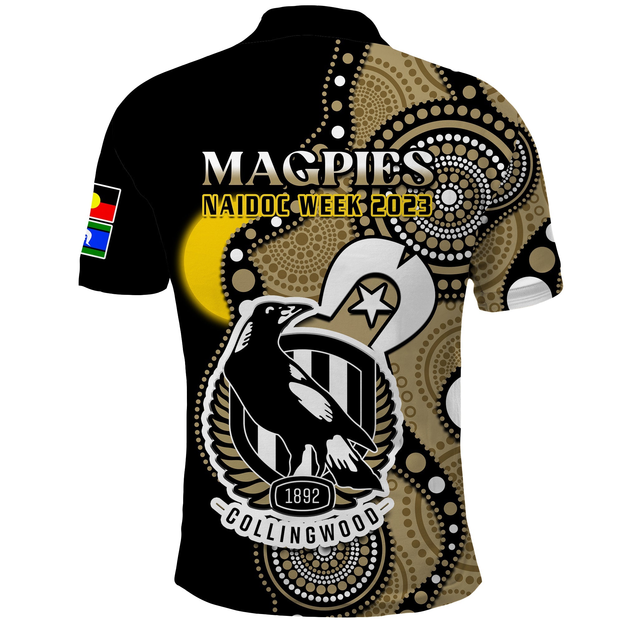 Collingwood Football NAIDOC 2023 Polo Shirt Magpies For Our Elders Indigenous Art - Vibe Hoodie Shop