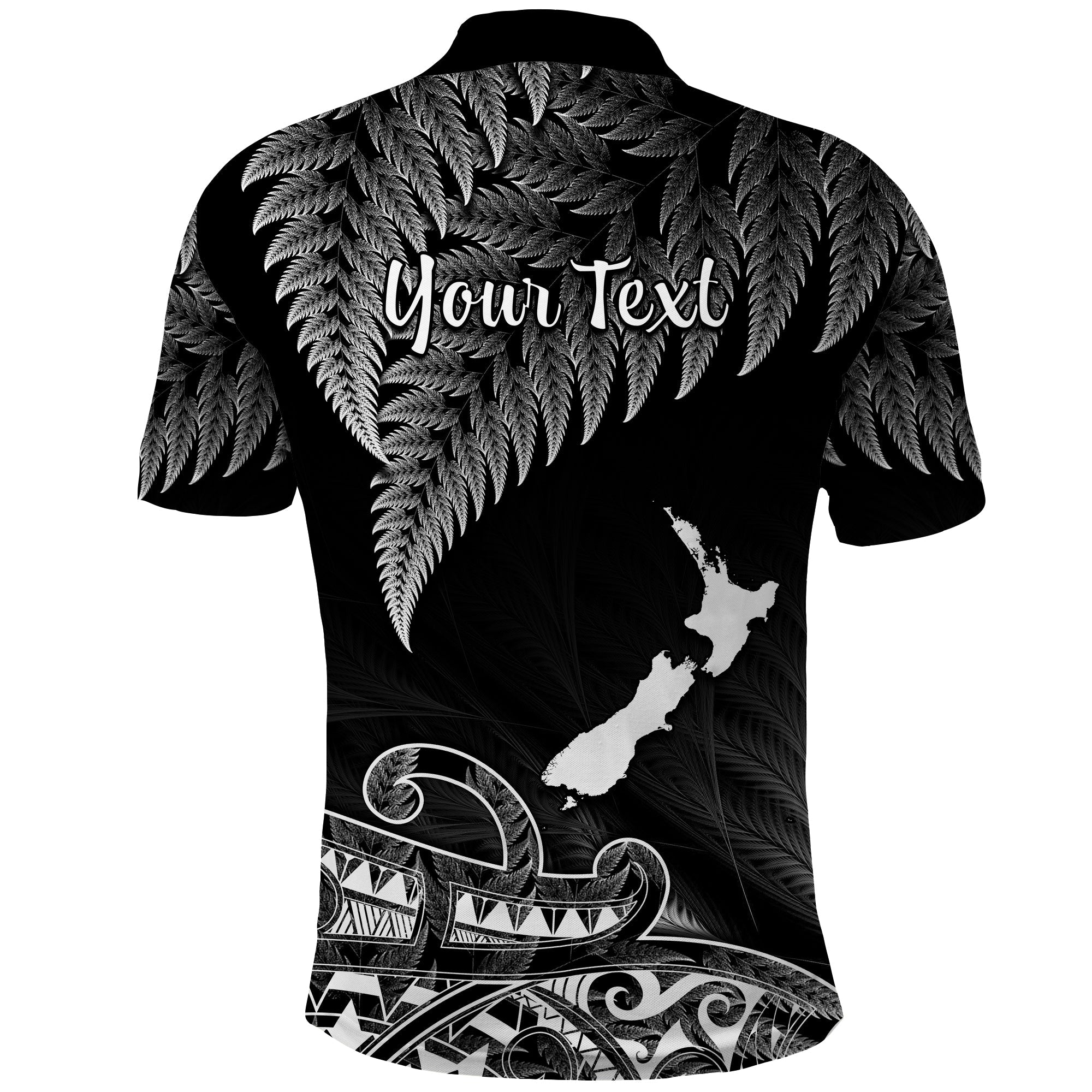 (Custom Personalised) New Zealand Silver Fern Polo Shirt Aotearoa Map Maori - Vibe Hoodie Shop