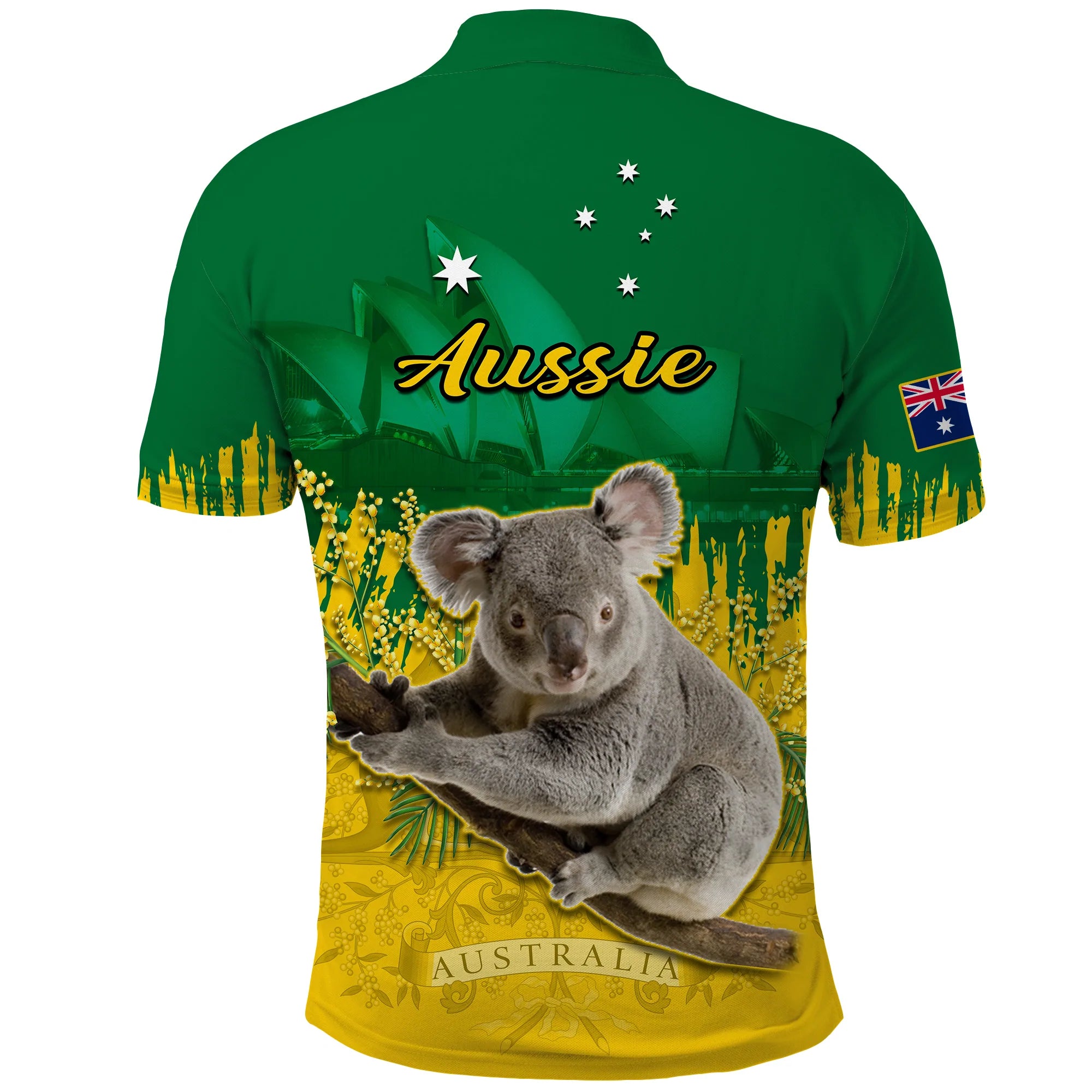 Australia Day Polo Shirt Koala Sydney Opera House National Color - Vibe Hoodie Shop