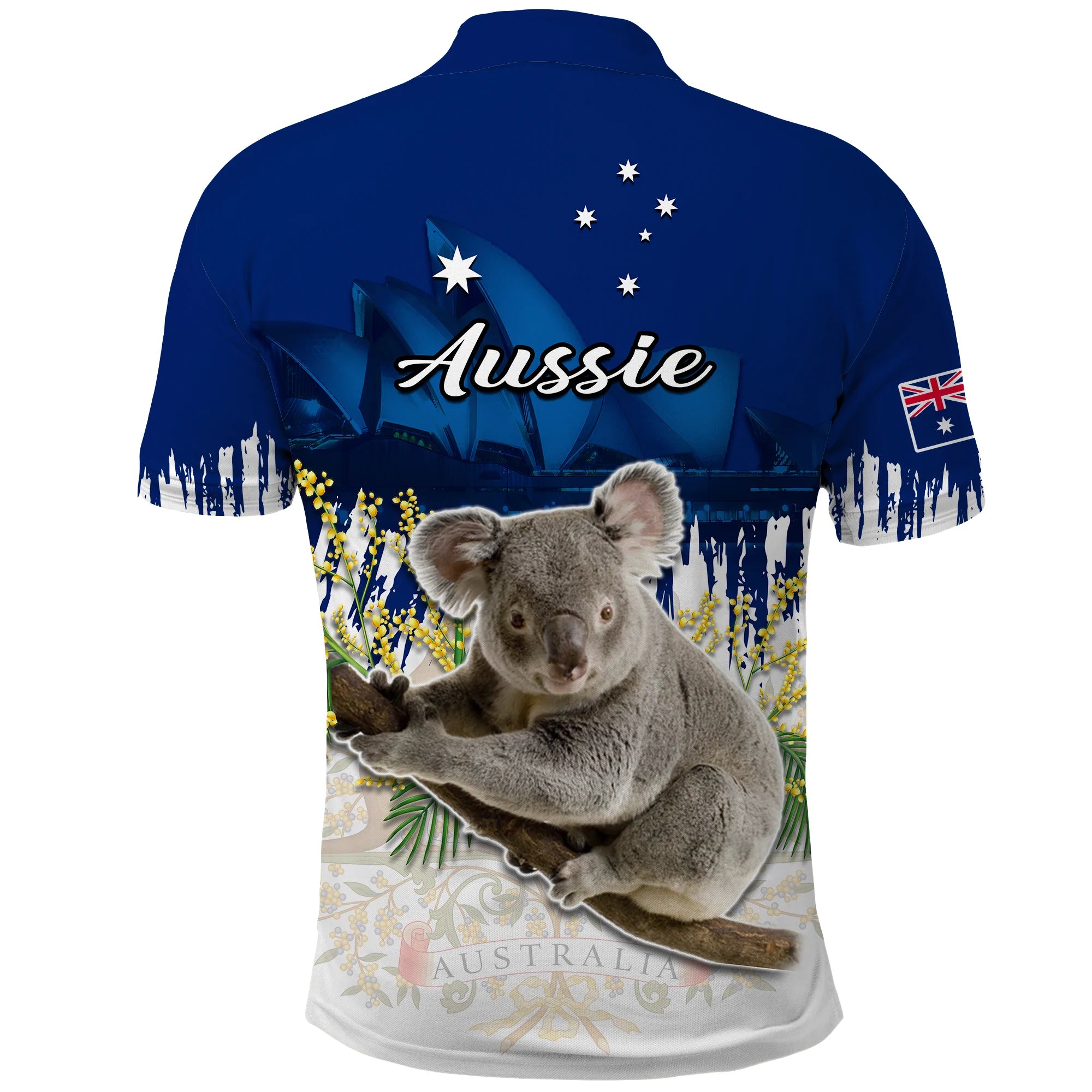 Australia Day Polo Shirt Koala Sydney Opera House Flag Color - Vibe Hoodie Shop