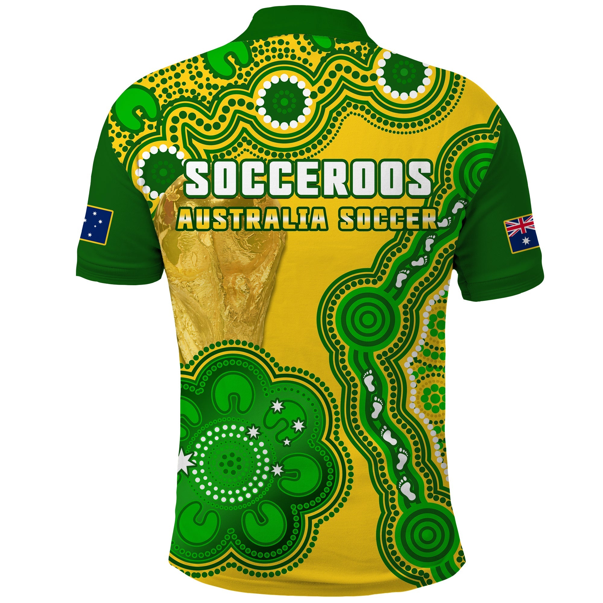 Australia Soccer Polo Shirt Socceroos Aboriginal WC 2022 - Vibe Hoodie Shop