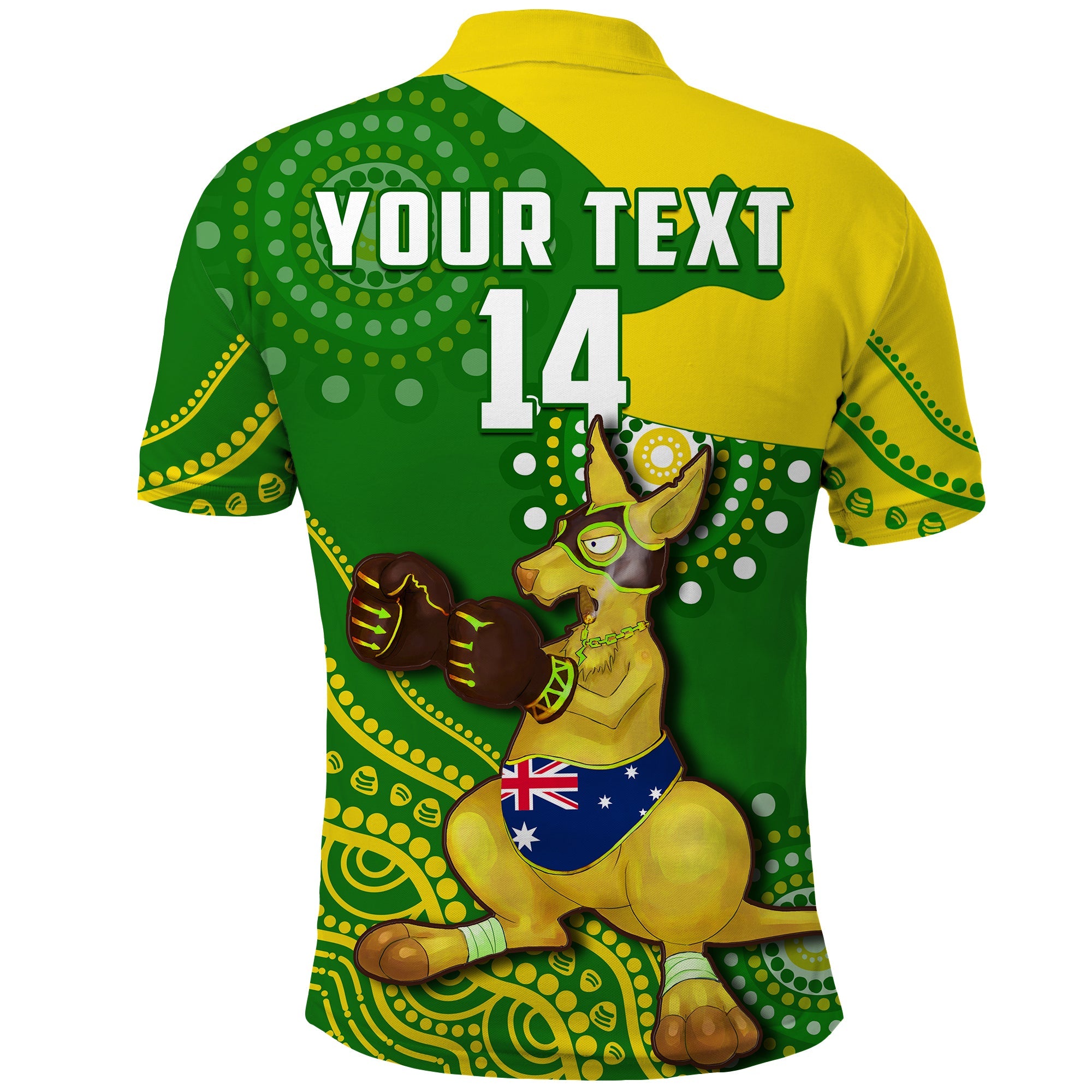 (Custom Text And Number) Australia Polo Shirt Boxing Kangaroo Indigenous National Color Art - Vibe Hoodie Shop