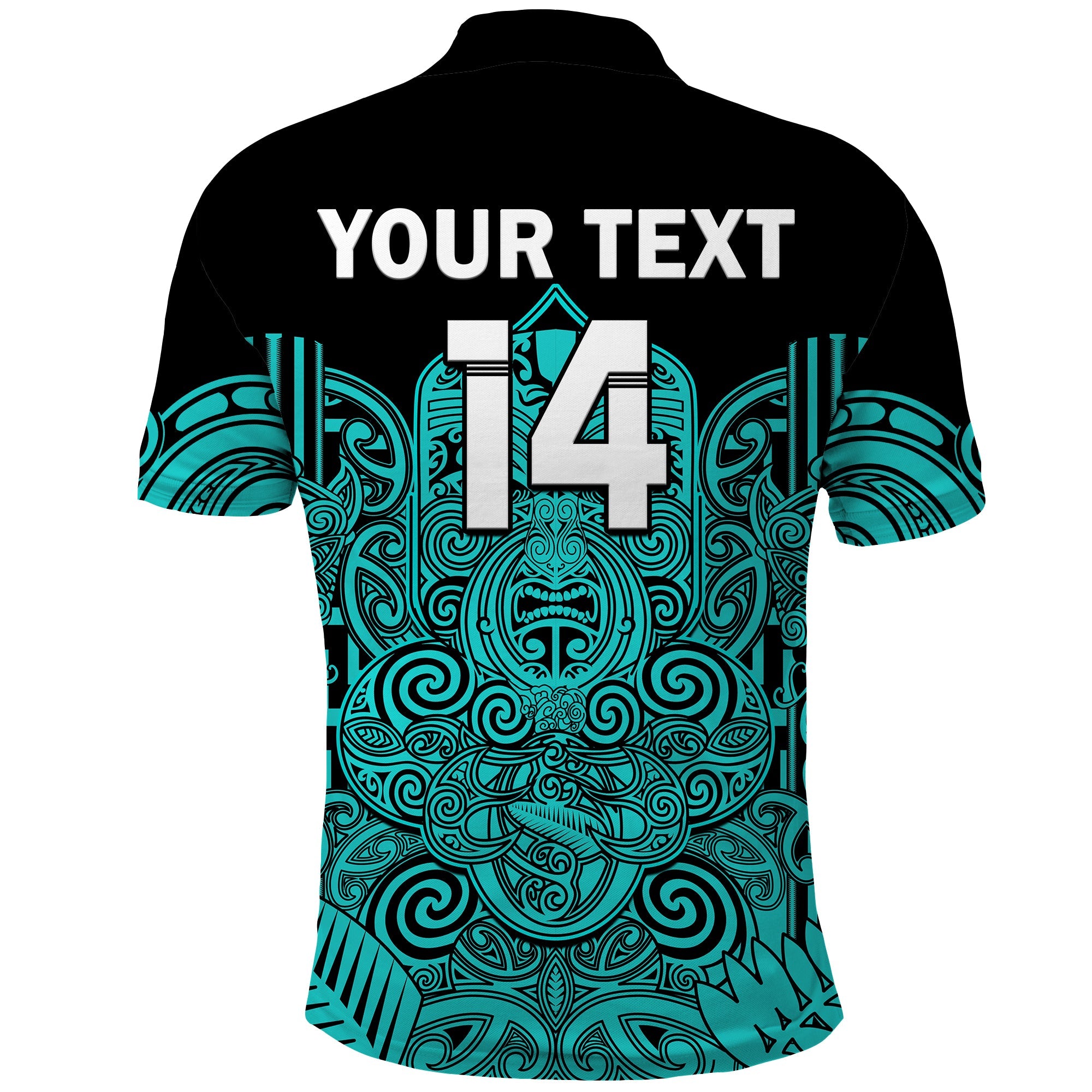 (Custom Text And Number) New Zealand Tiki Rugby Polo Shirt NZ Maori Koru Pattern Ver.02 - Vibe Hoodie Shop