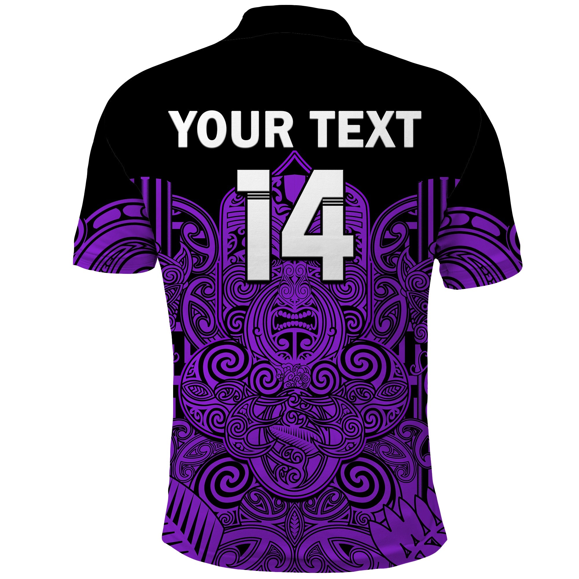 (Custom Text And Number) New Zealand Tiki Rugby Polo Shirt NZ Maori Koru Pattern Ver.04 - Vibe Hoodie Shop