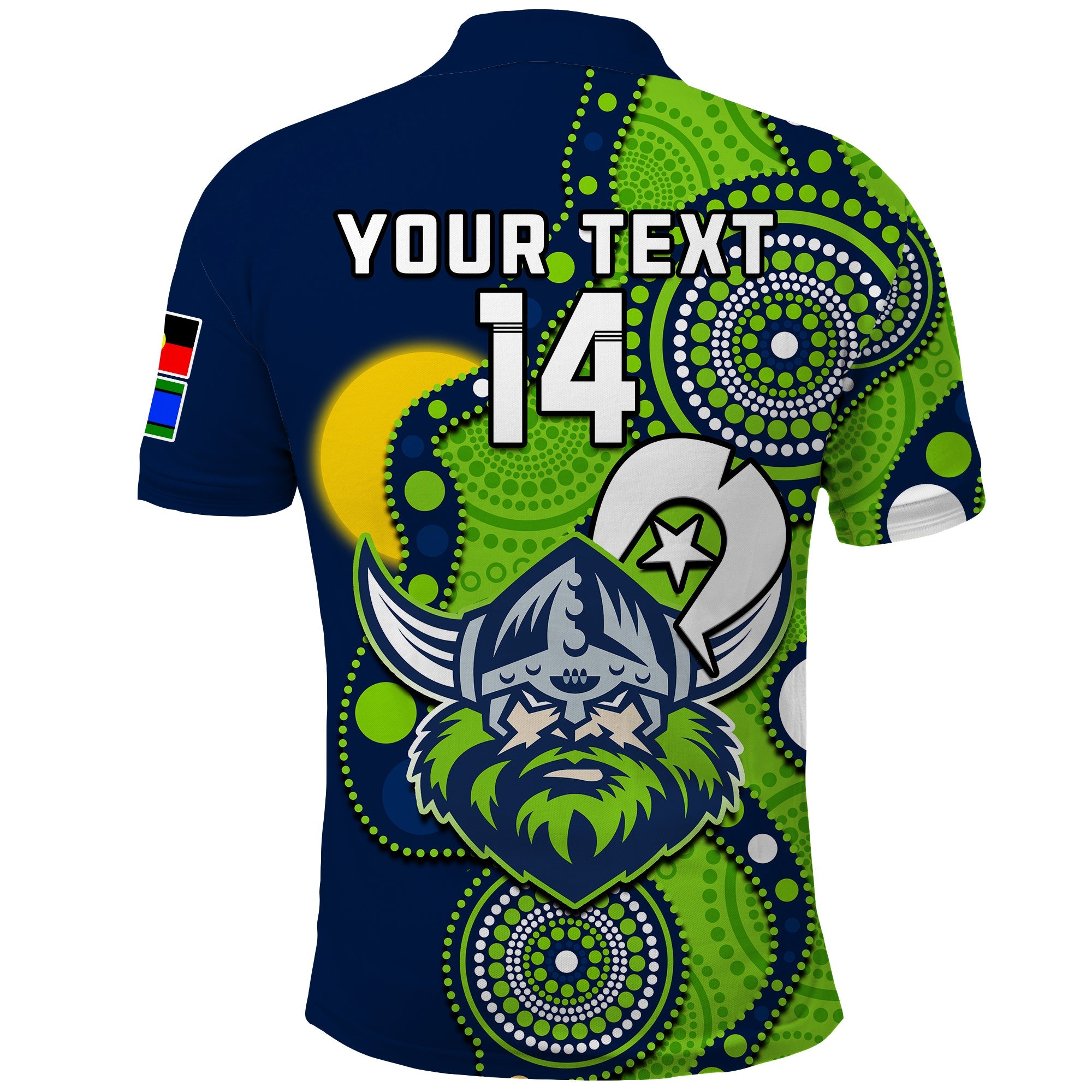 (Custom Text And Number) Raiders Rugby NAIDOC 2023 Polo Shirt Canberra For Our Elders Indigenous Art - Vibe Hoodie Shop