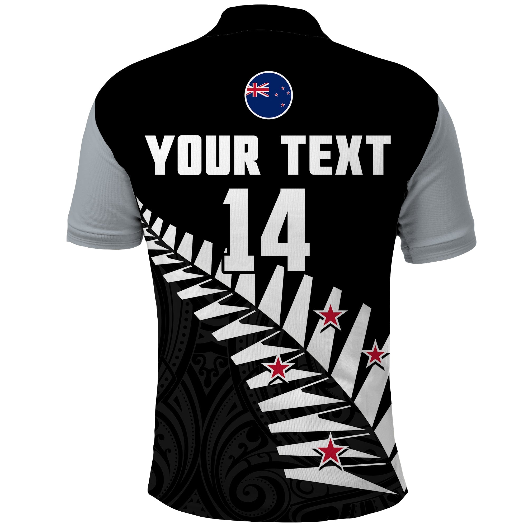 (Custom Text And Number) New Zealand 2022 Cricket Polo Shirt Black Cap Silver Fern Maori - Vibe Hoodie Shop