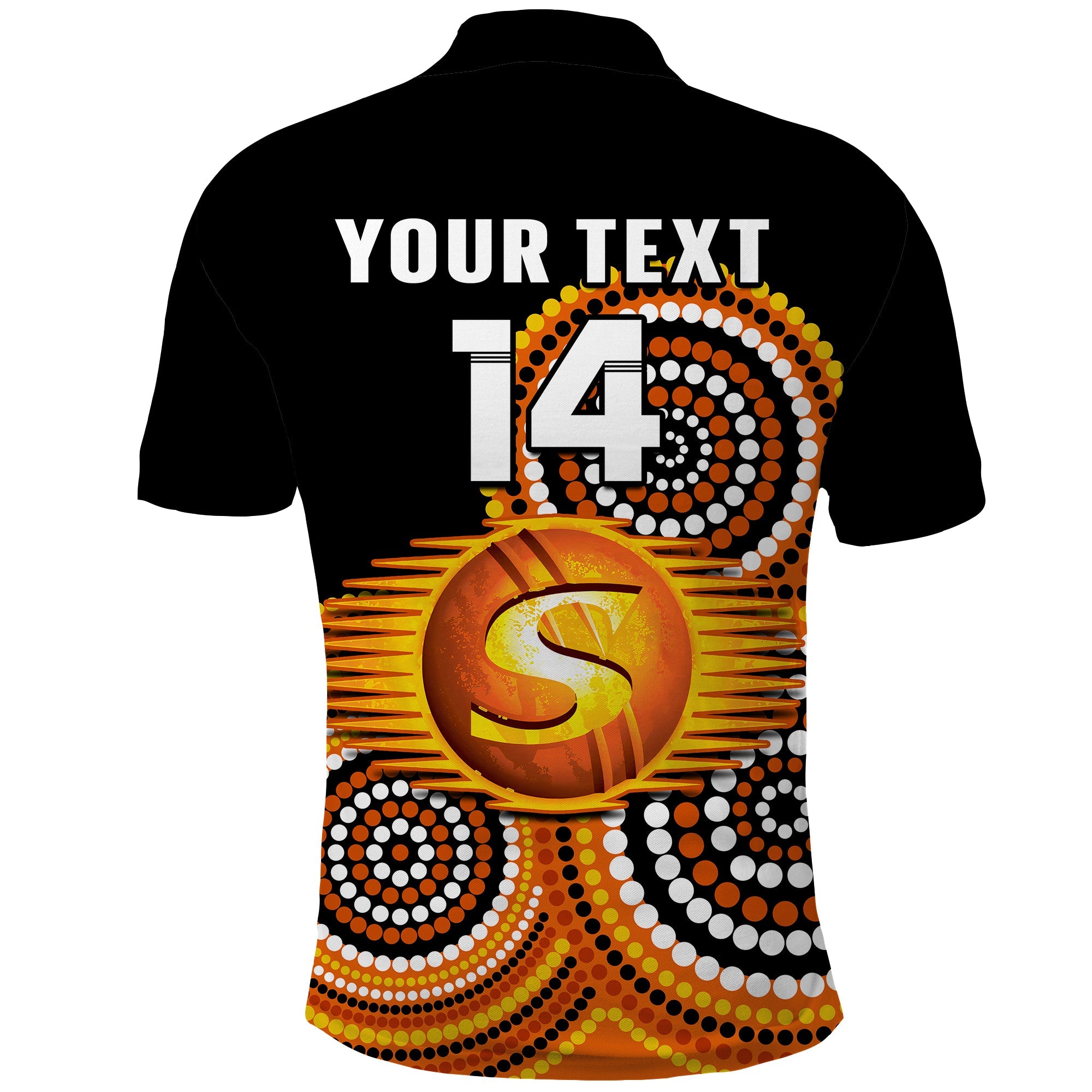 (Custom Text And Number) Perth Scorchers Cricket Polo Shirt Champions BBL12 Proud Indigenous Art - Vibe Hoodie Shop