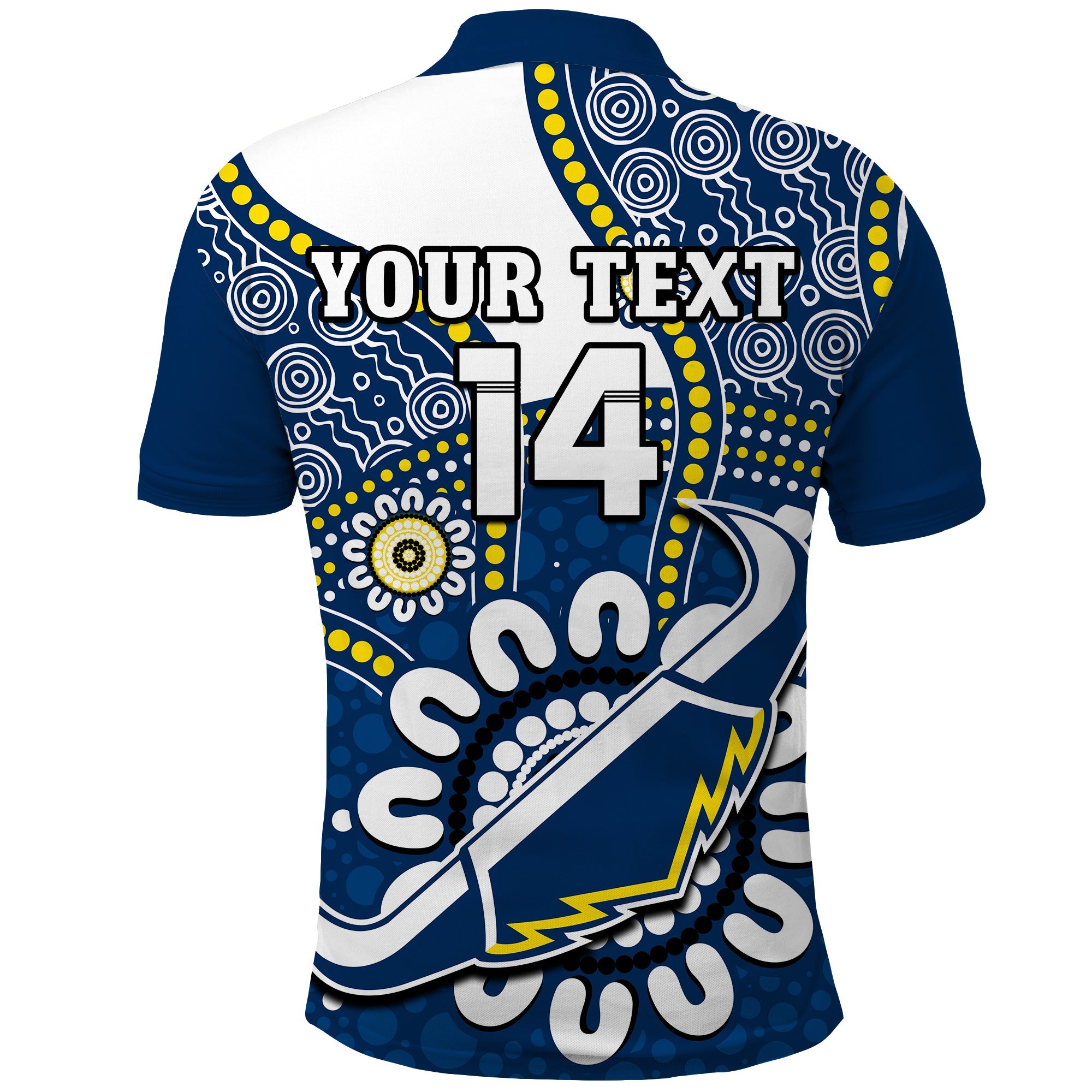 (Custom Text And Number) Cowboys Rugby Polo Shirt Indigenous Art - Vibe Hoodie Shop