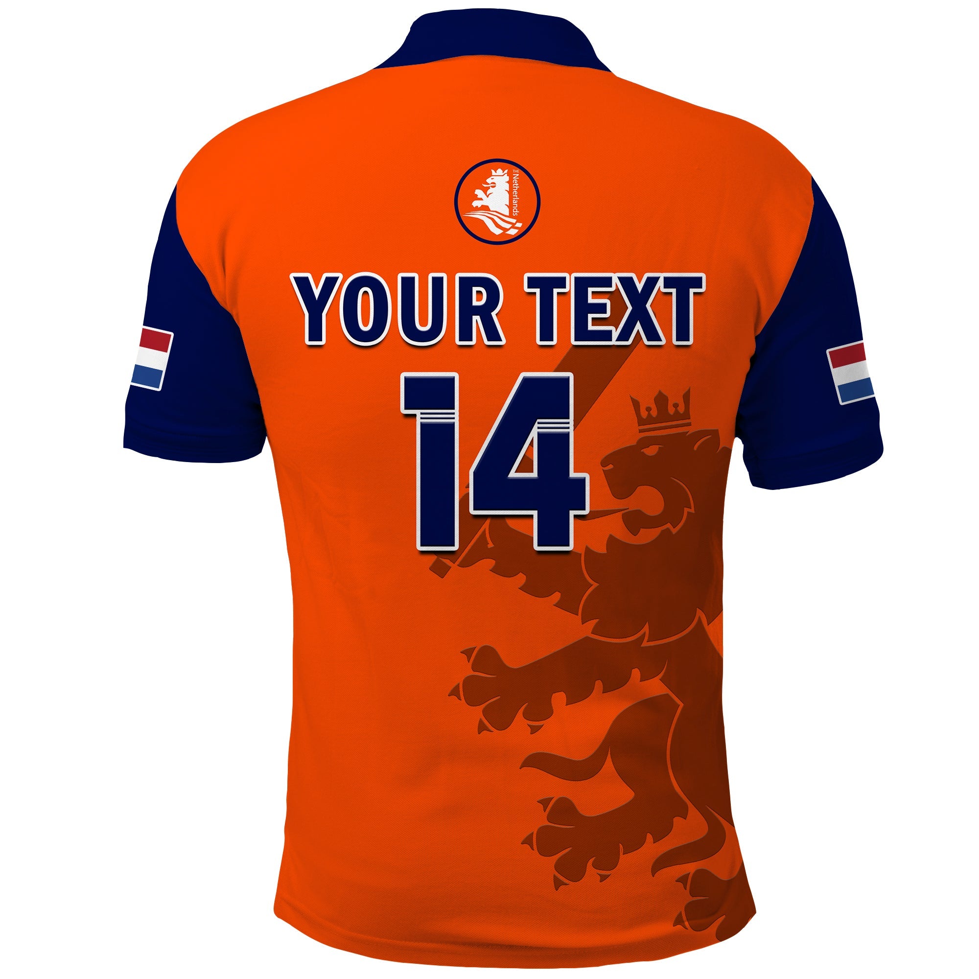 (Custom Text And Number) Netherlands Cricket Polo Shirt ODI Simple Orange Style - Vibe Hoodie Shop