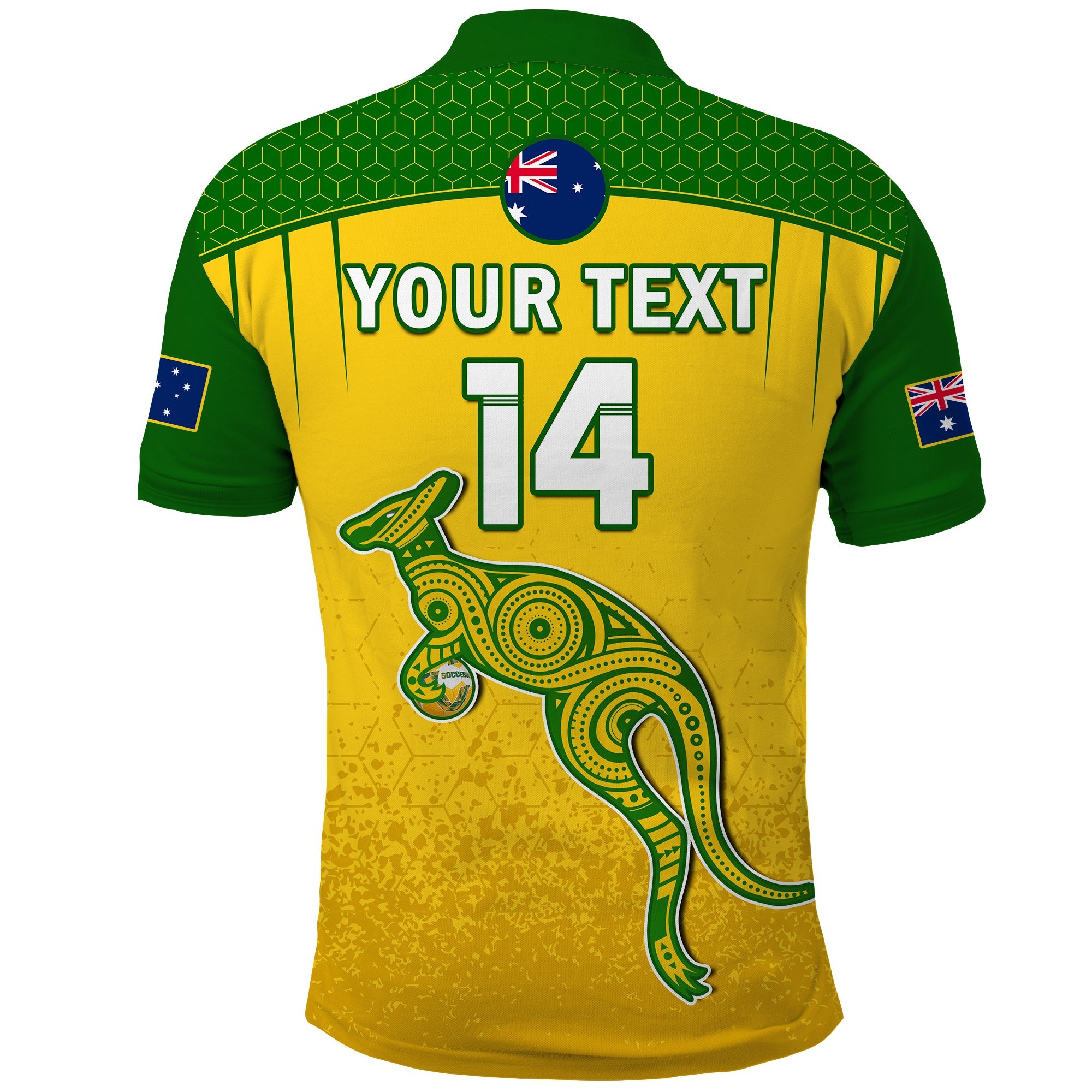 (Custom Text And Number) Australia Soccer Polo Shirt Socceroos Dots Kangaroo Simple Style - Vibe Hoodie Shop