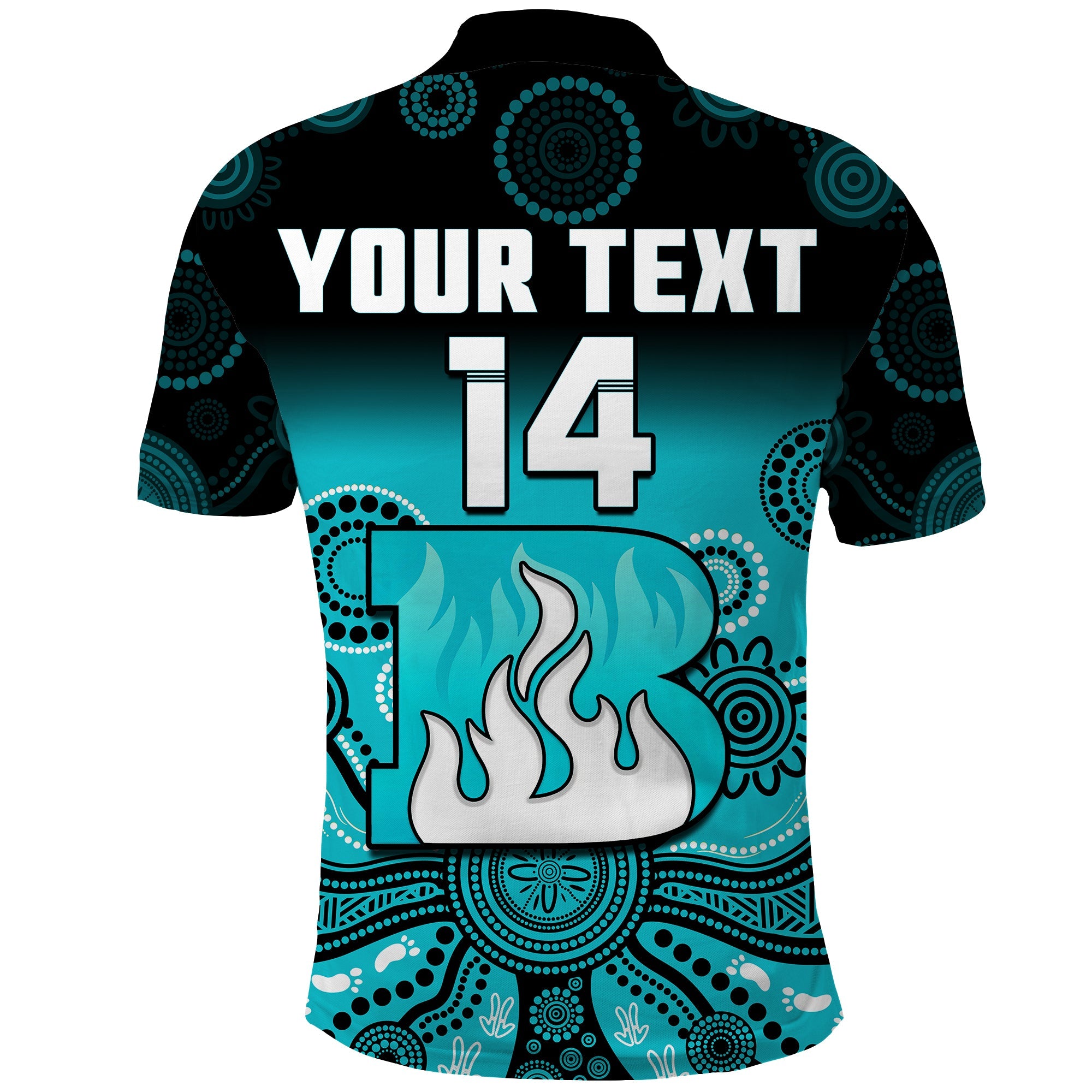 (Custom Text And Number) Brisbane Heat Polo Shirt Gradient Aboriginal Dot Painting - Vibe Hoodie Shop