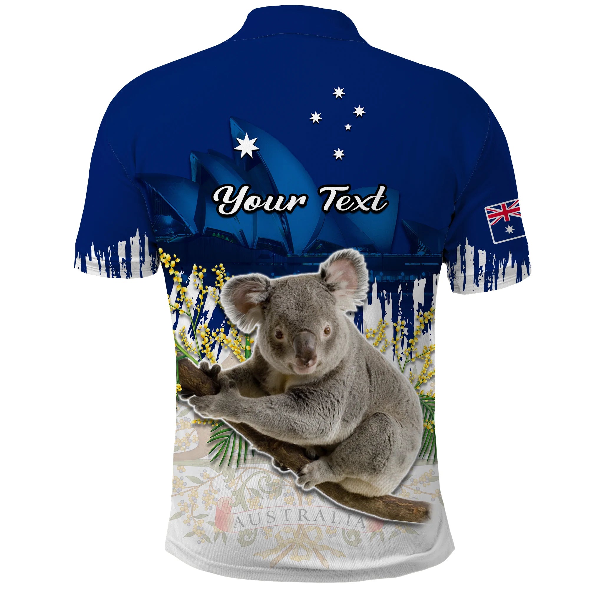 (Custom Personalised) Australia Day Polo Shirt Koala Sydney Opera House Flag Color - Vibe Hoodie Shop