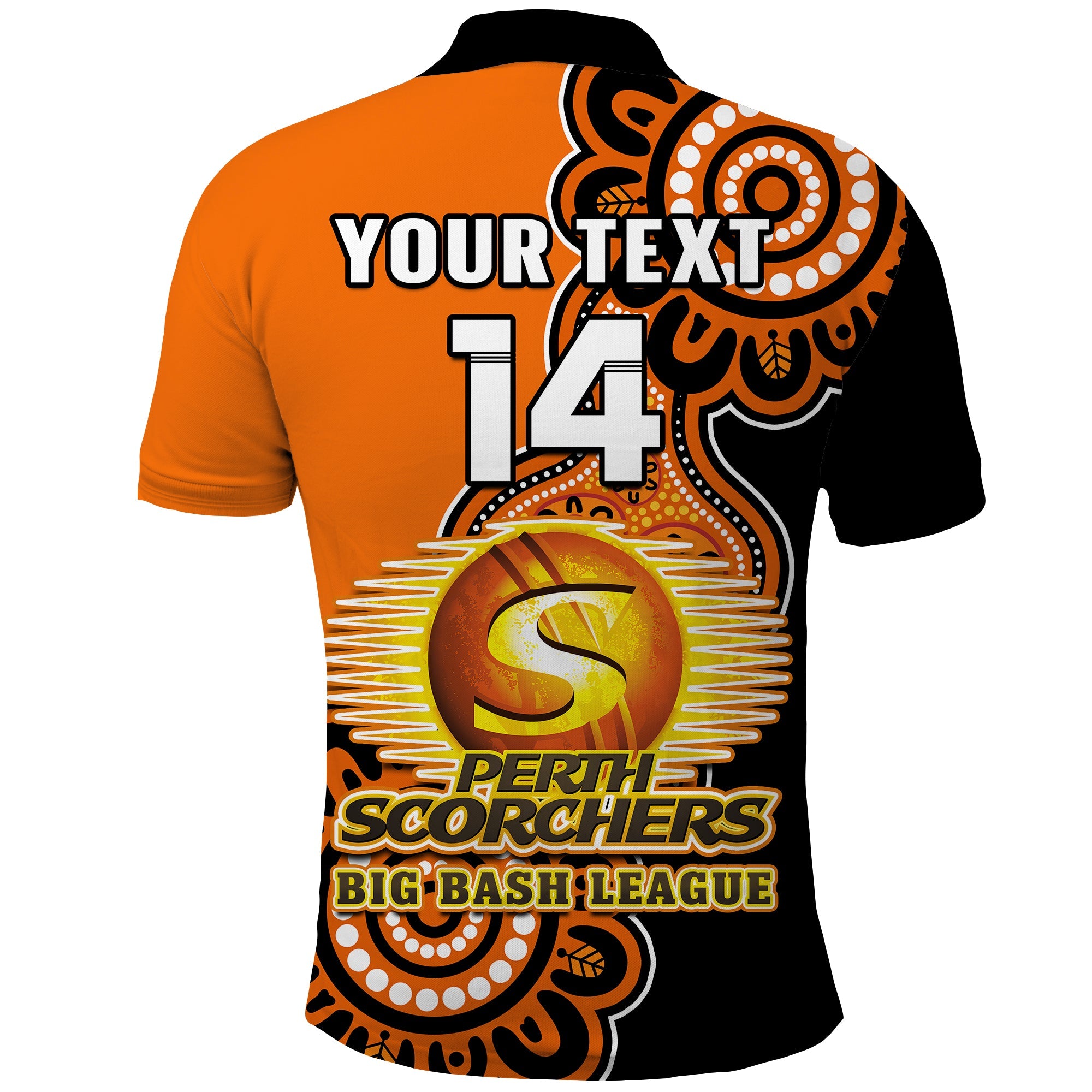 (Custom Text And Number) Perth Scorchers Cricket Polo Shirt We Are The Champions Aboriginal - Vibe Hoodie Shop