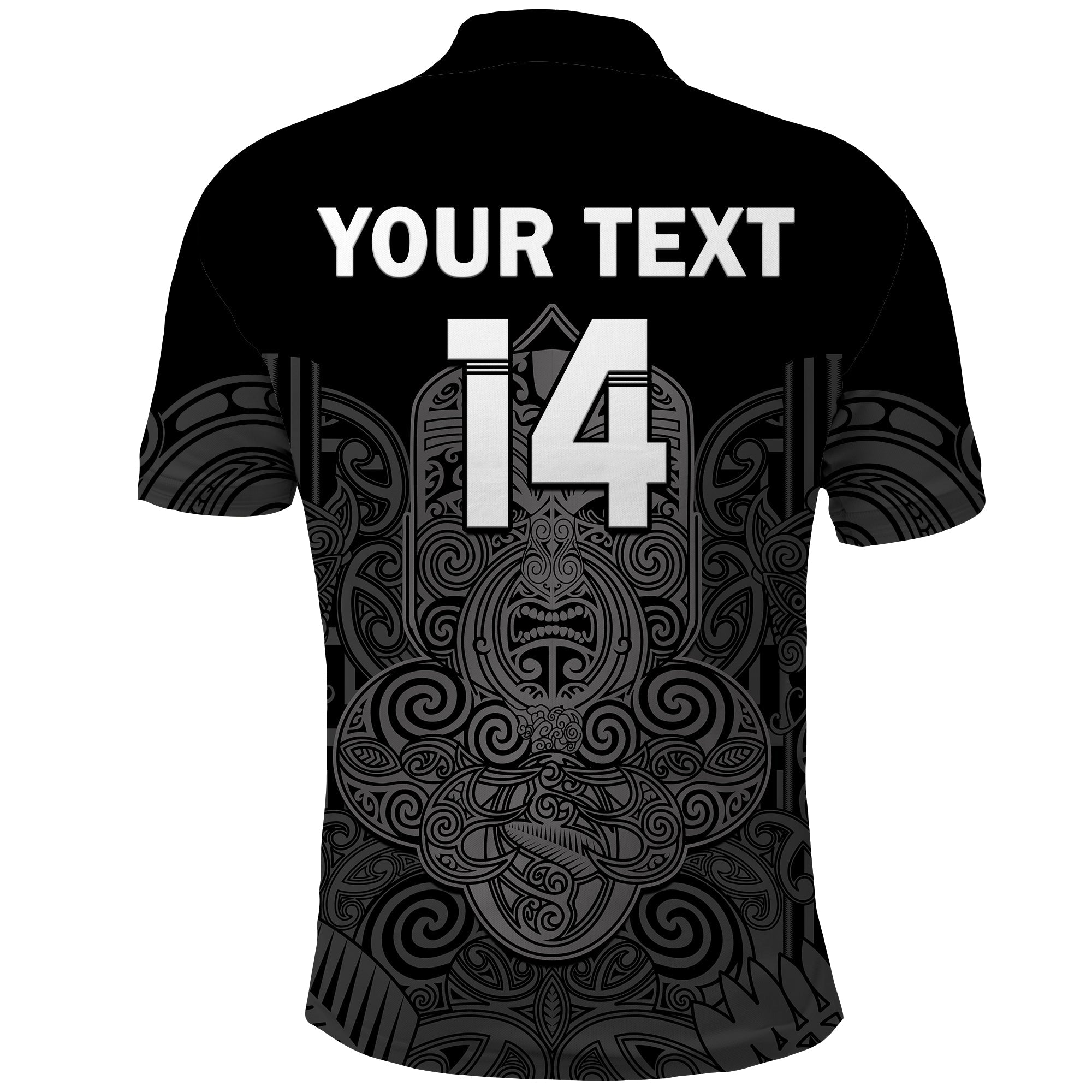 (Custom Text And Number) New Zealand Tiki Rugby Polo Shirt NZ Maori Koru Pattern Ver.01 - Vibe Hoodie Shop