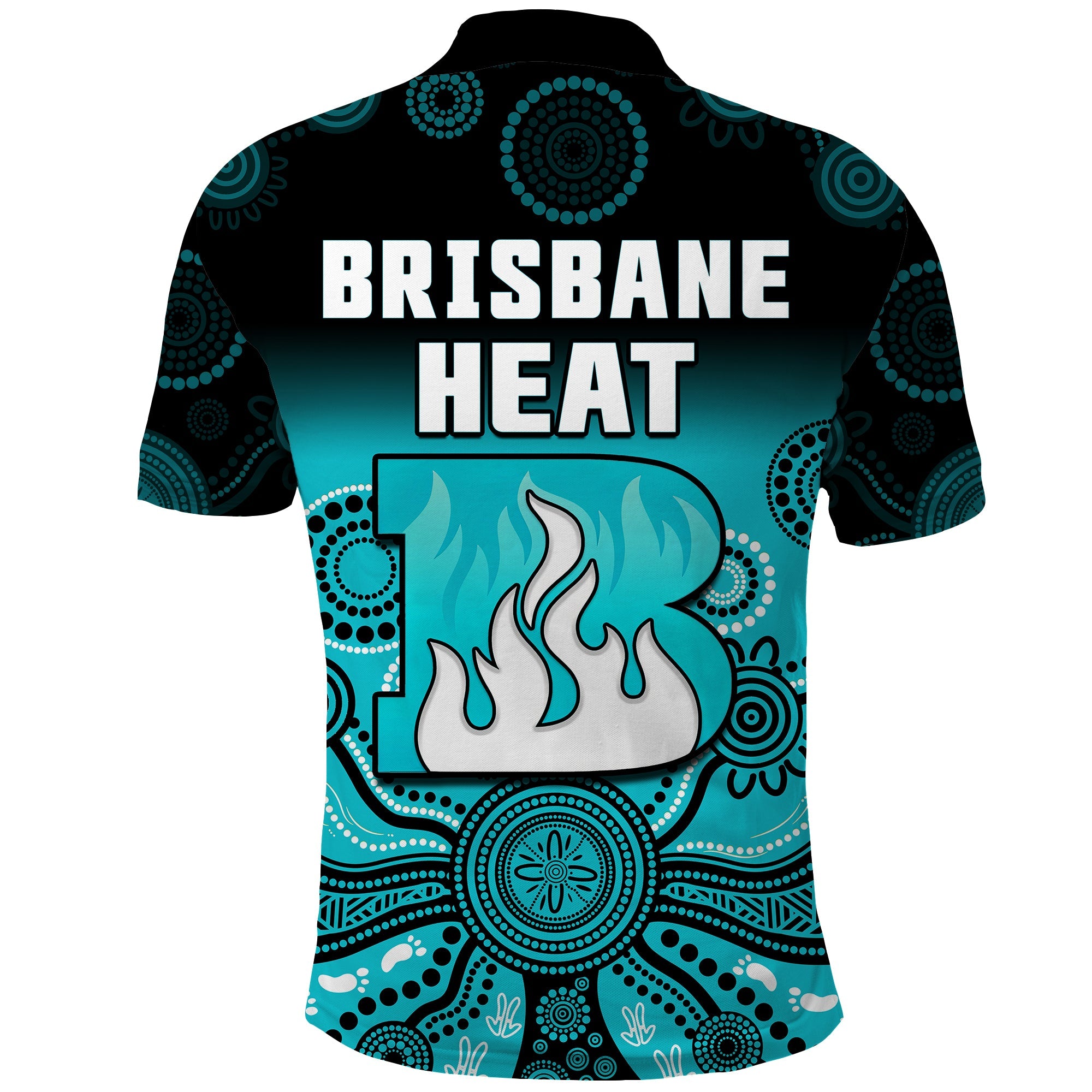 Brisbane Heat Polo Shirt Gradient Aboriginal Dot Painting - Vibe Hoodie Shop