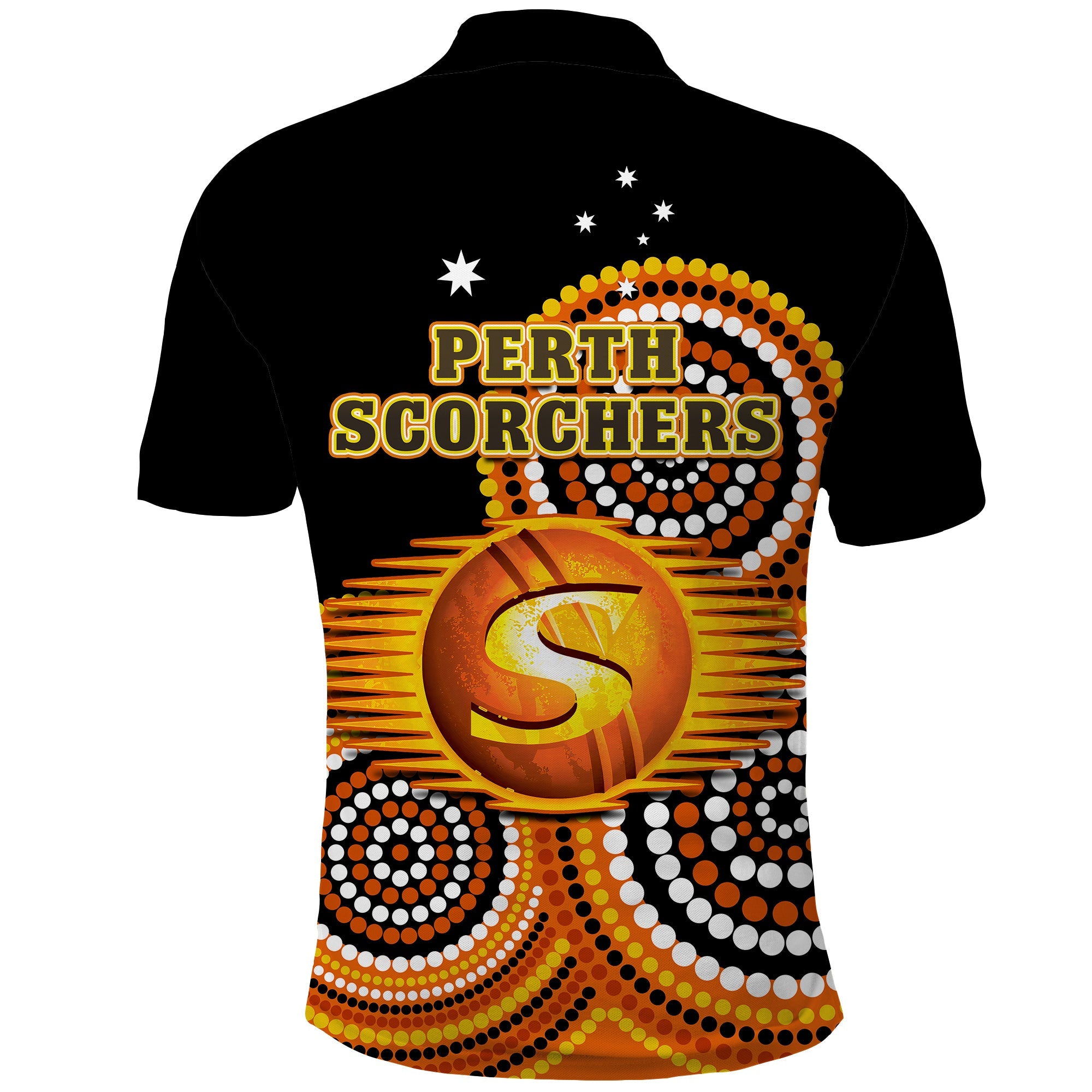 Perth Scorchers Cricket Polo Shirt Champions BBL12 Proud Indigenous Art - Vibe Hoodie Shop