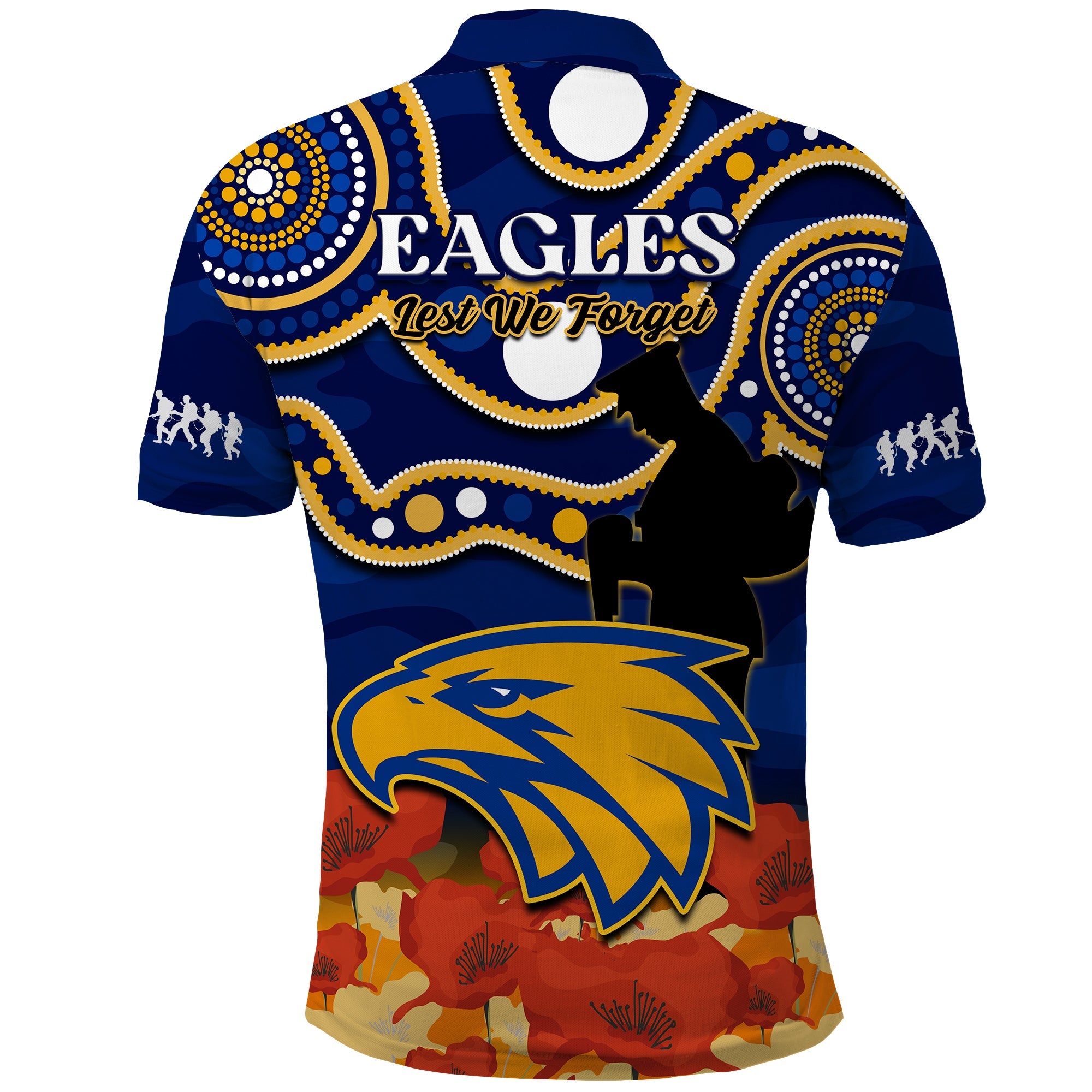 Eagles Football ANZAC 2023 Polo Shirt West Coast Indigenous Mix Poppy Camouflage - Vibe Hoodie Shop