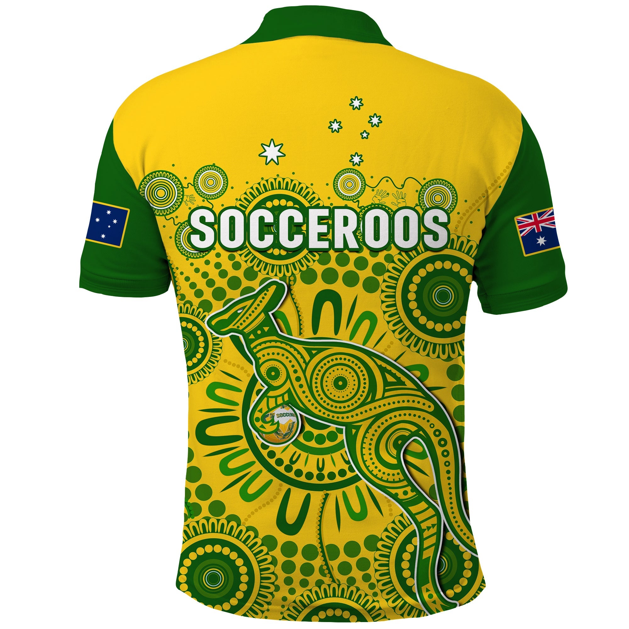 Australia Soccer Polo Shirt Socceroos Kangaroo Aussie Indigenous National Color - Vibe Hoodie Shop