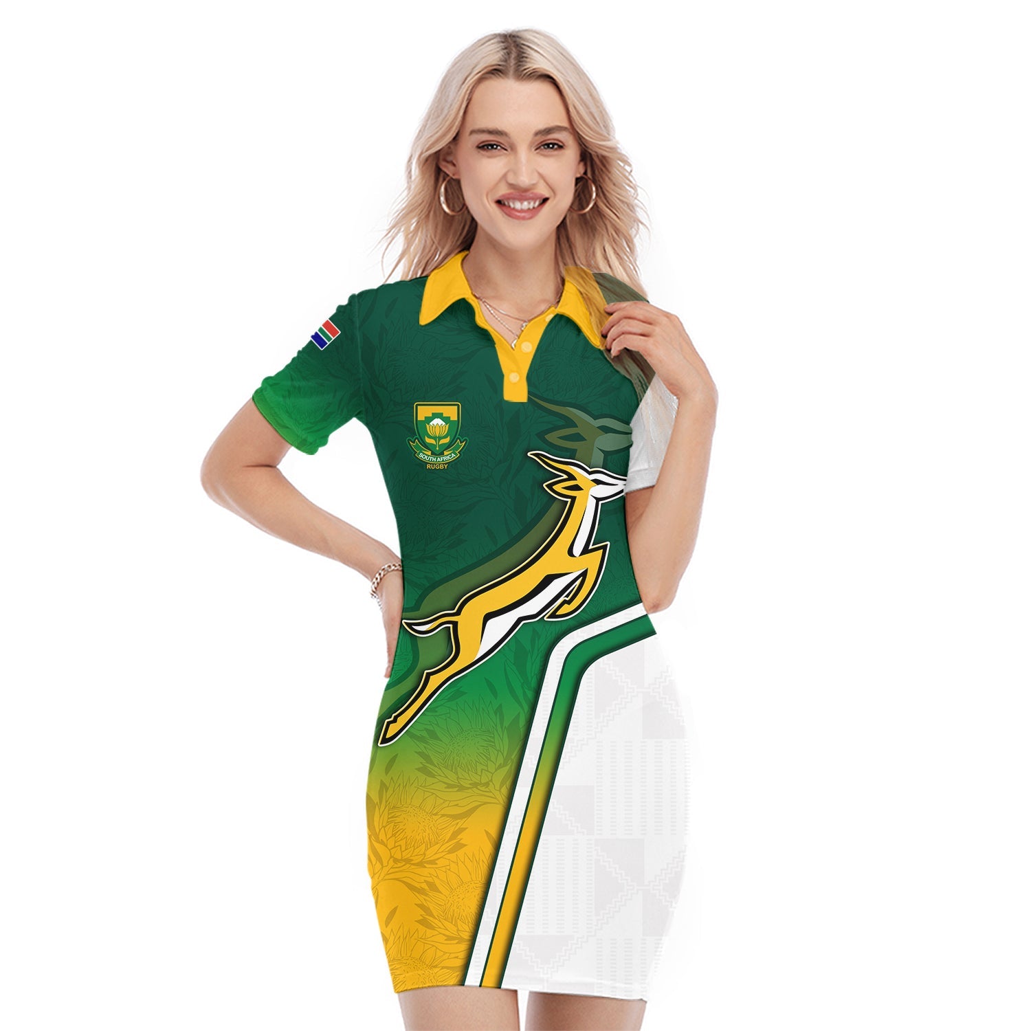 custom-personalised-south-africa-rugby-polo-dress-protea-flower-springboks-go-bokke