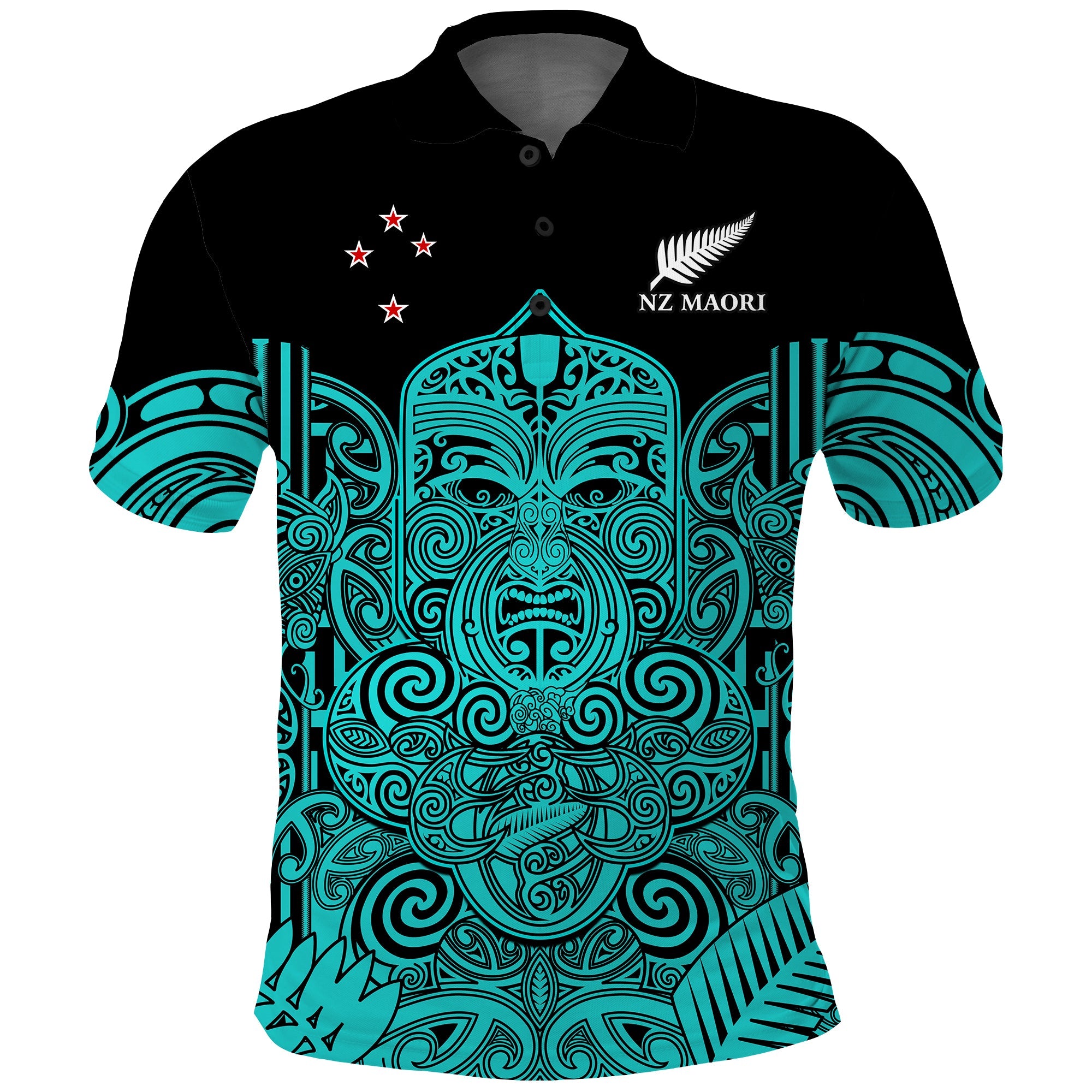 (Custom Text And Number) New Zealand Tiki Rugby Polo Shirt NZ Maori Koru Pattern Ver.02 - Vibe Hoodie Shop