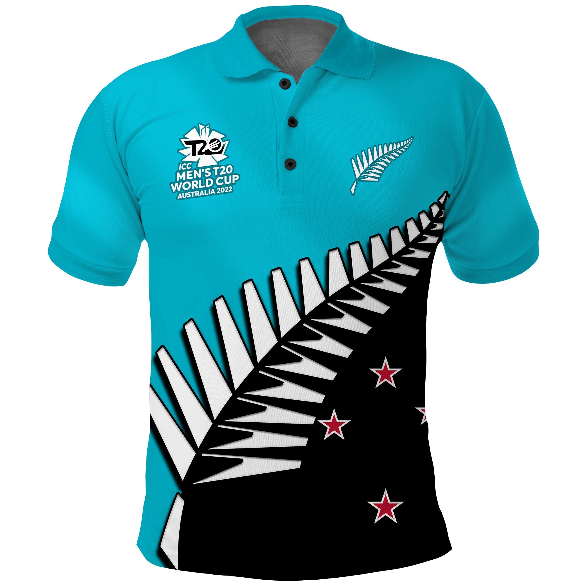 (Custom Text and Number) New Zealand Cricket Polo Shirt Go Black Cap Champions Blue Vibe - Vibe Hoodie Shop