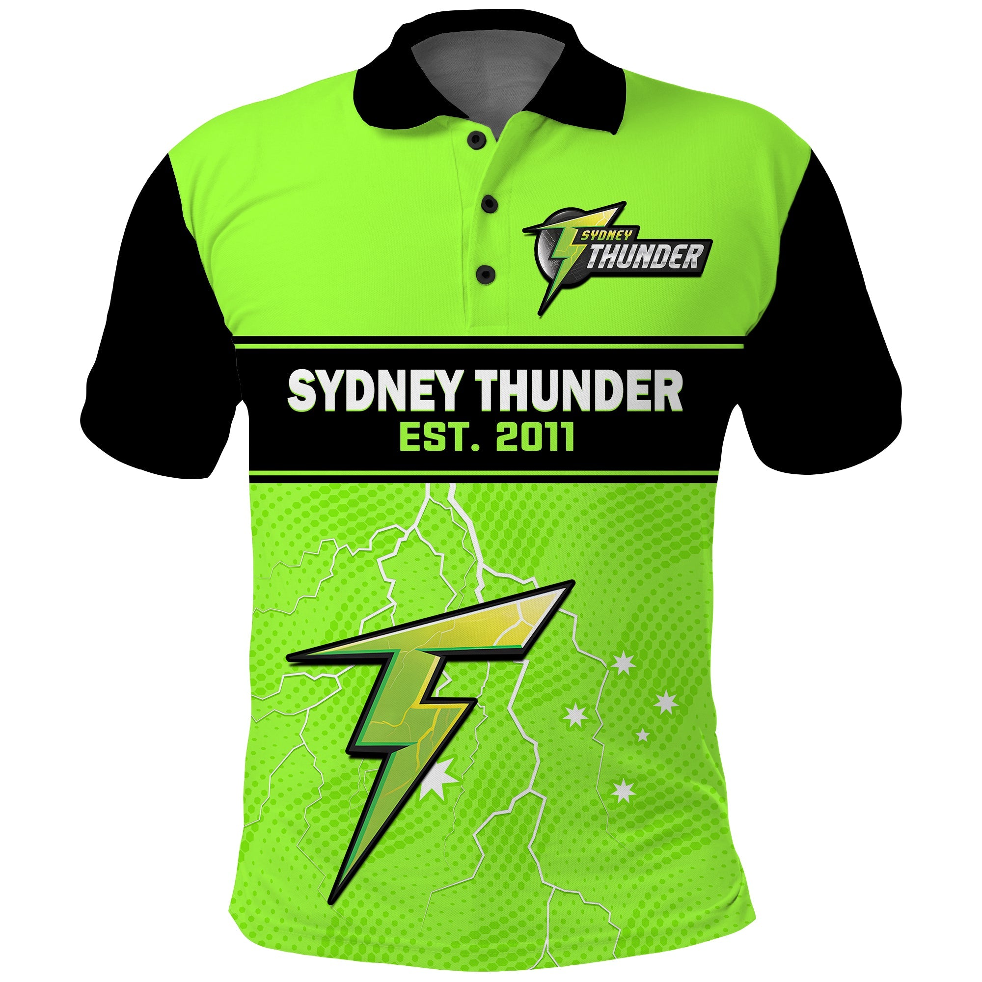 Sydney Thunder Cricket Polo Shirt Est 2011 Sporty - Vibe Hoodie Shop