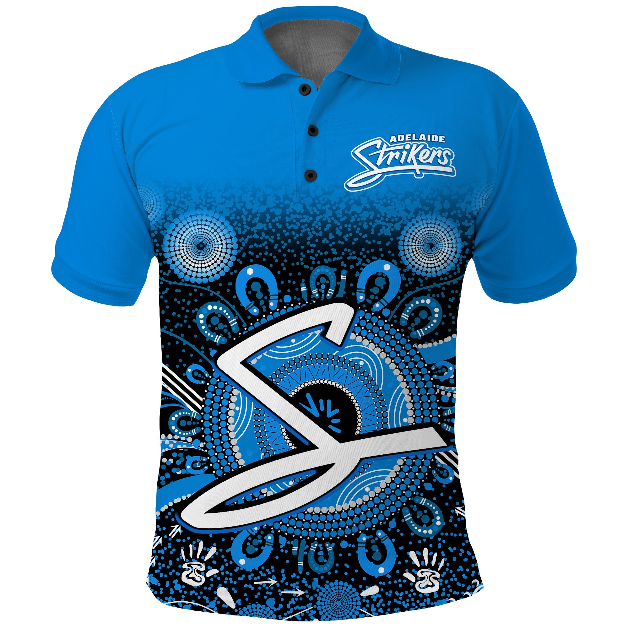 (Custom Text and Number) Adelaide Strikers Polo Shirt Aboriginal Sunshine - Vibe Hoodie Shop