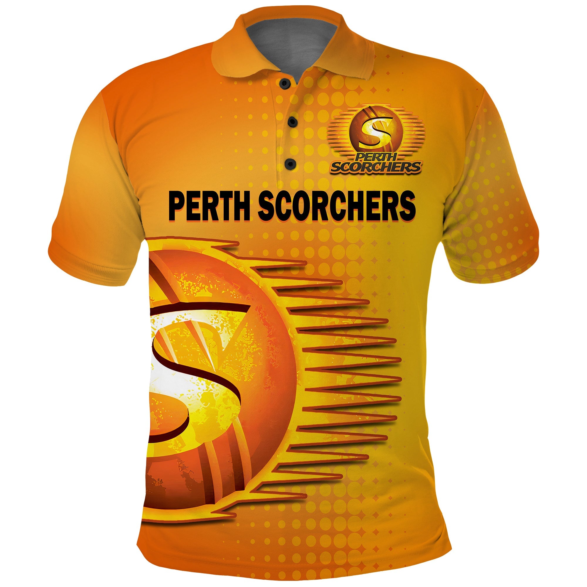 (Custom Text And Number) Perth Scorchers Cricket 2023 Polo Shirt Simple Style - Vibe Hoodie Shop