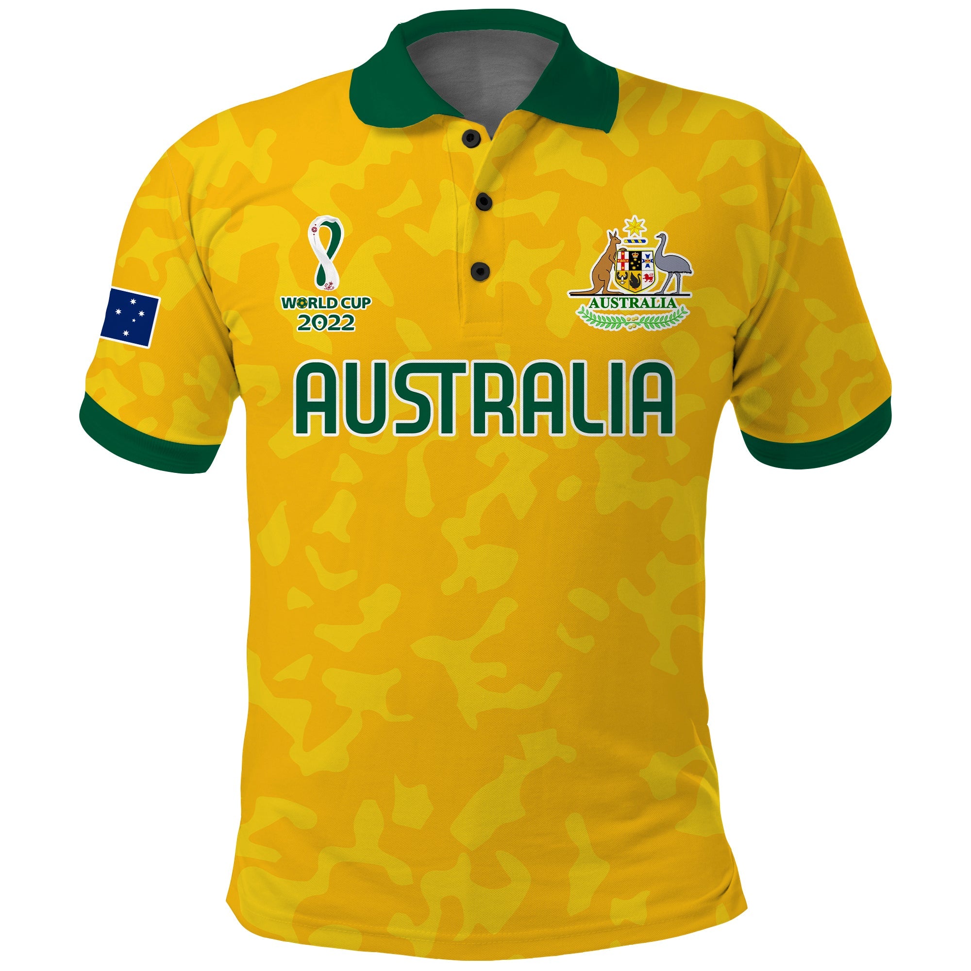 Australia Soccer Polo Shirt World Cup Football 2022 Socceroos with Kangaroos - Vibe Hoodie Shop