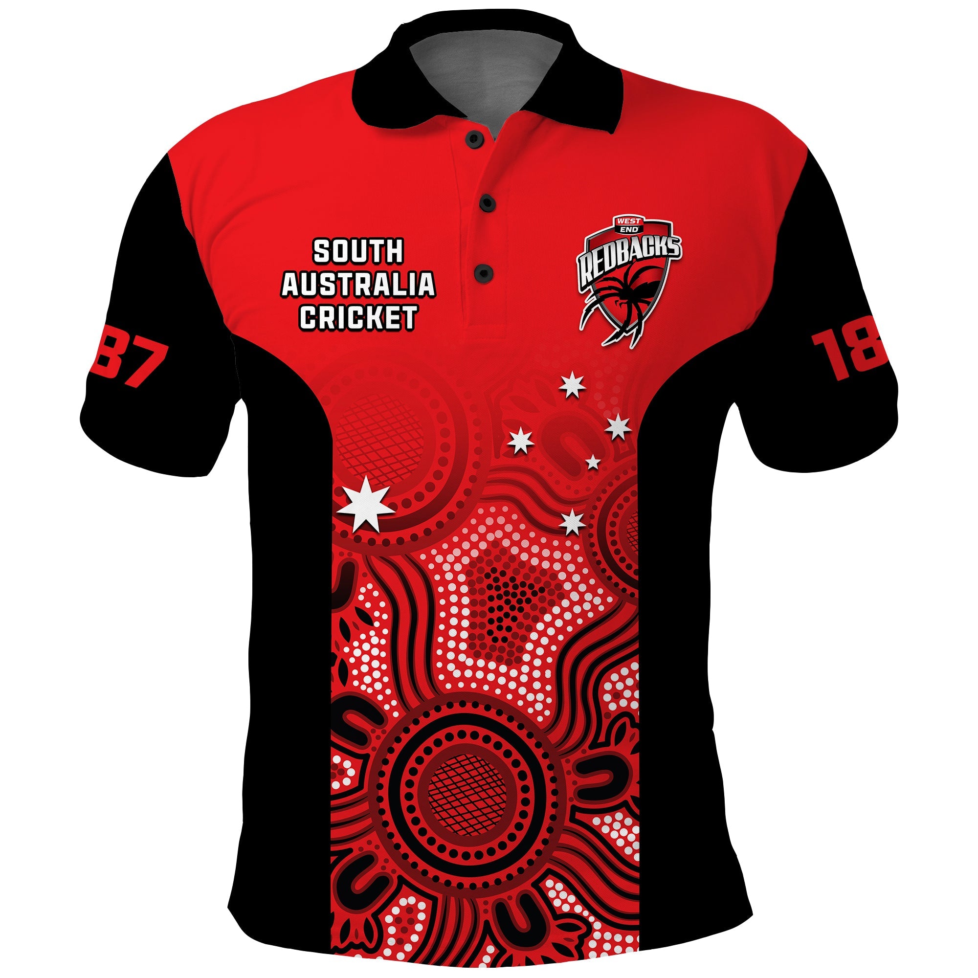 South Australia Cricket 2023 Polo Shirt West End Redbacks Sheffield Shield Indigenous - Vibe Hoodie Shop