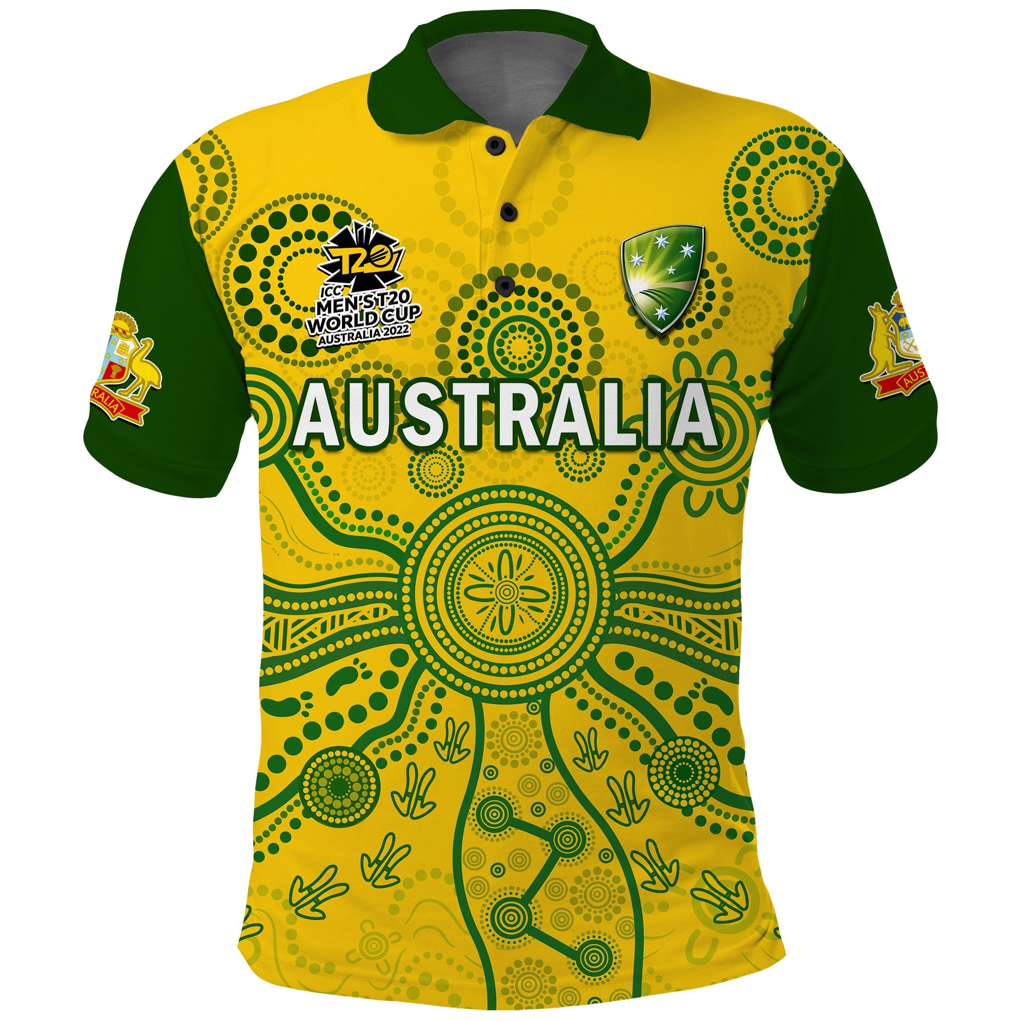 Australia Cricket Polo Shirt Aussie 2022 Mens T20 World Cup - Vibe Hoodie Shop