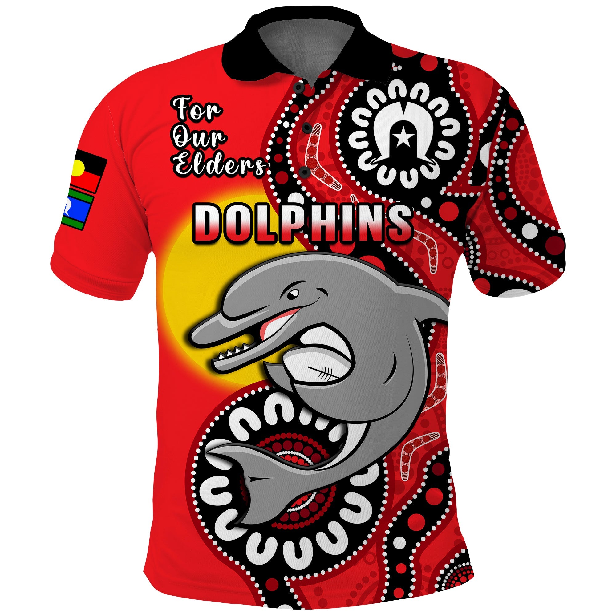 Dolphins Rugby NAIDOC 2023 Polo Shirt For Our Elders Aboriginal - Vibe Hoodie Shop