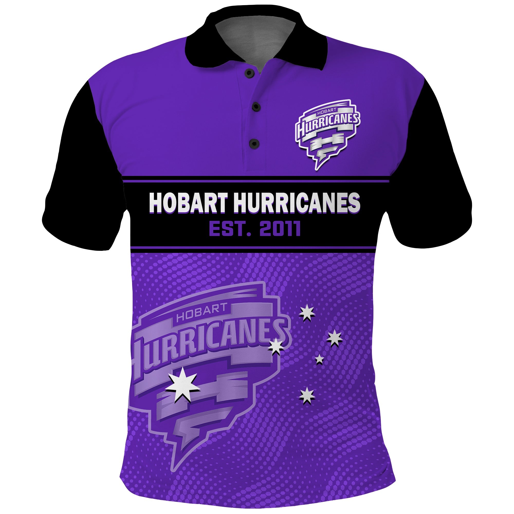 (Custom Text And Number) Hobart Hurricanes Cricket Polo Shirt Est 2011 Sporty - Vibe Hoodie Shop